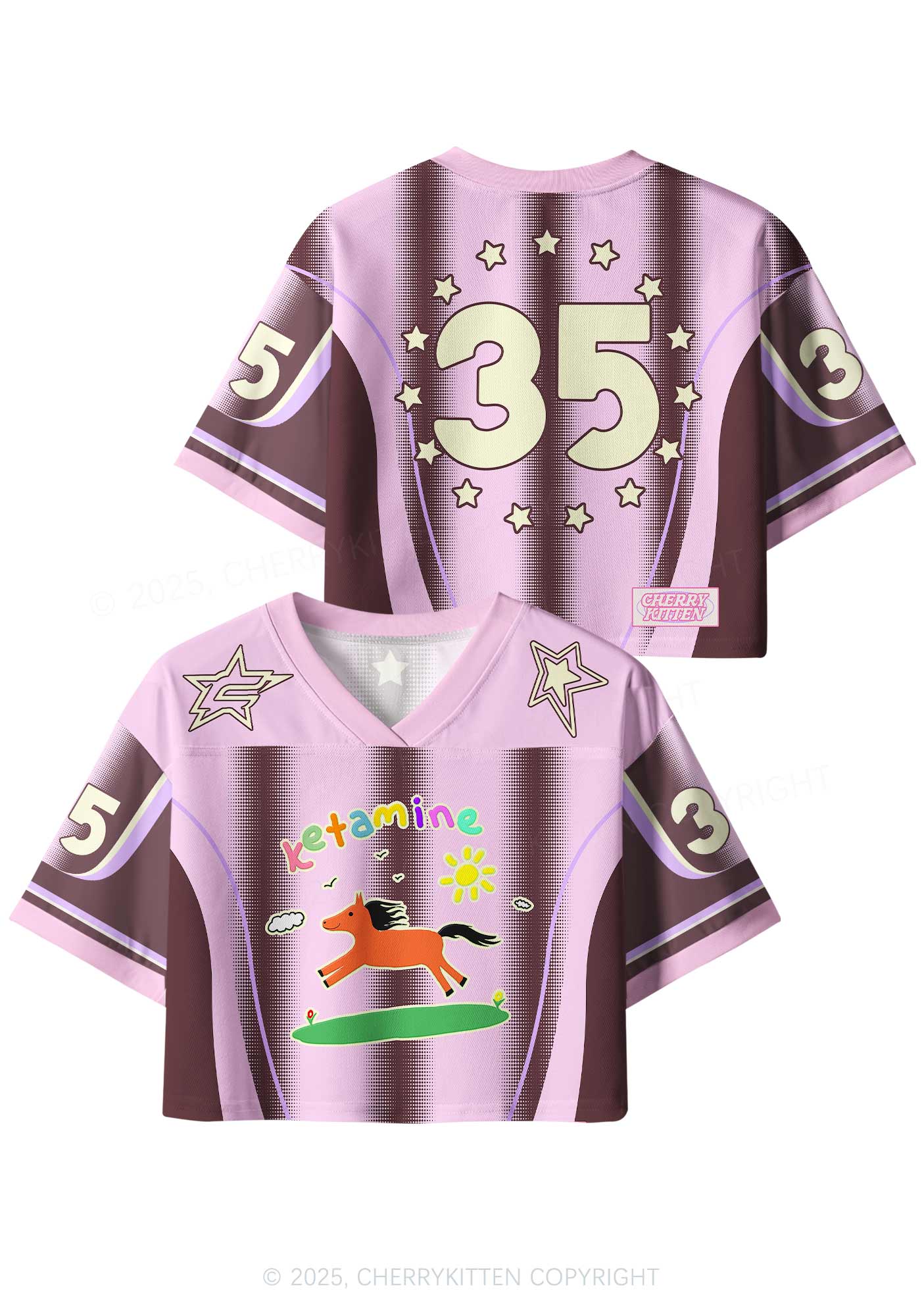 Custom Pink Pony Y2K Crop Sport Jersey Shirts Cherrykitten - Image 3