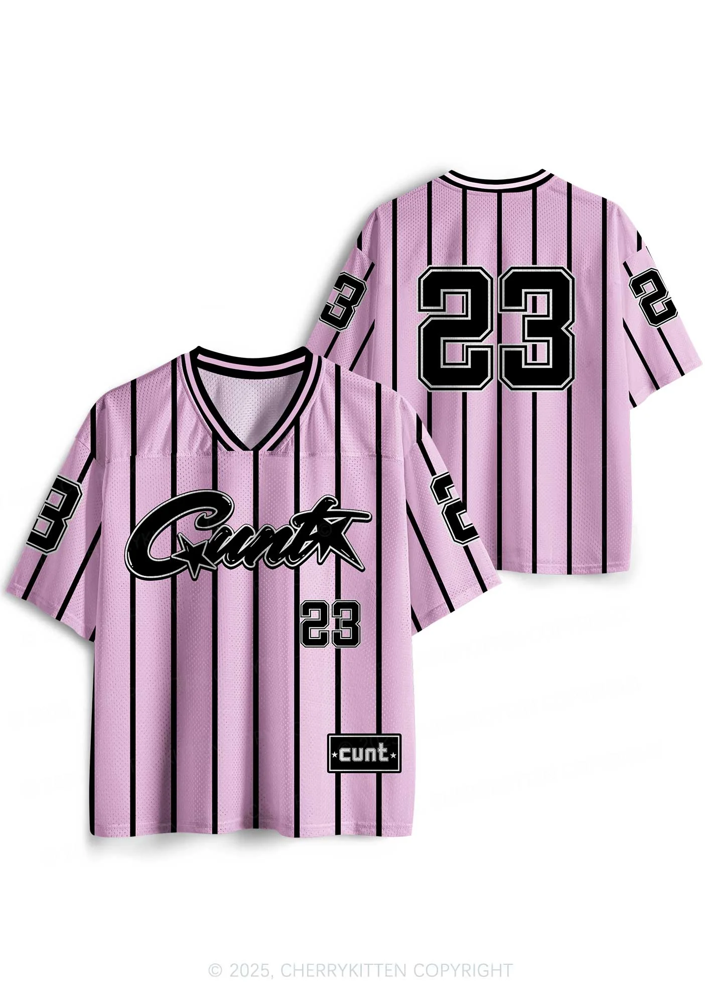 Custom Pink Striped Cxxt Y2K Sport Jersey Shirts Cherrykitten - Image 3