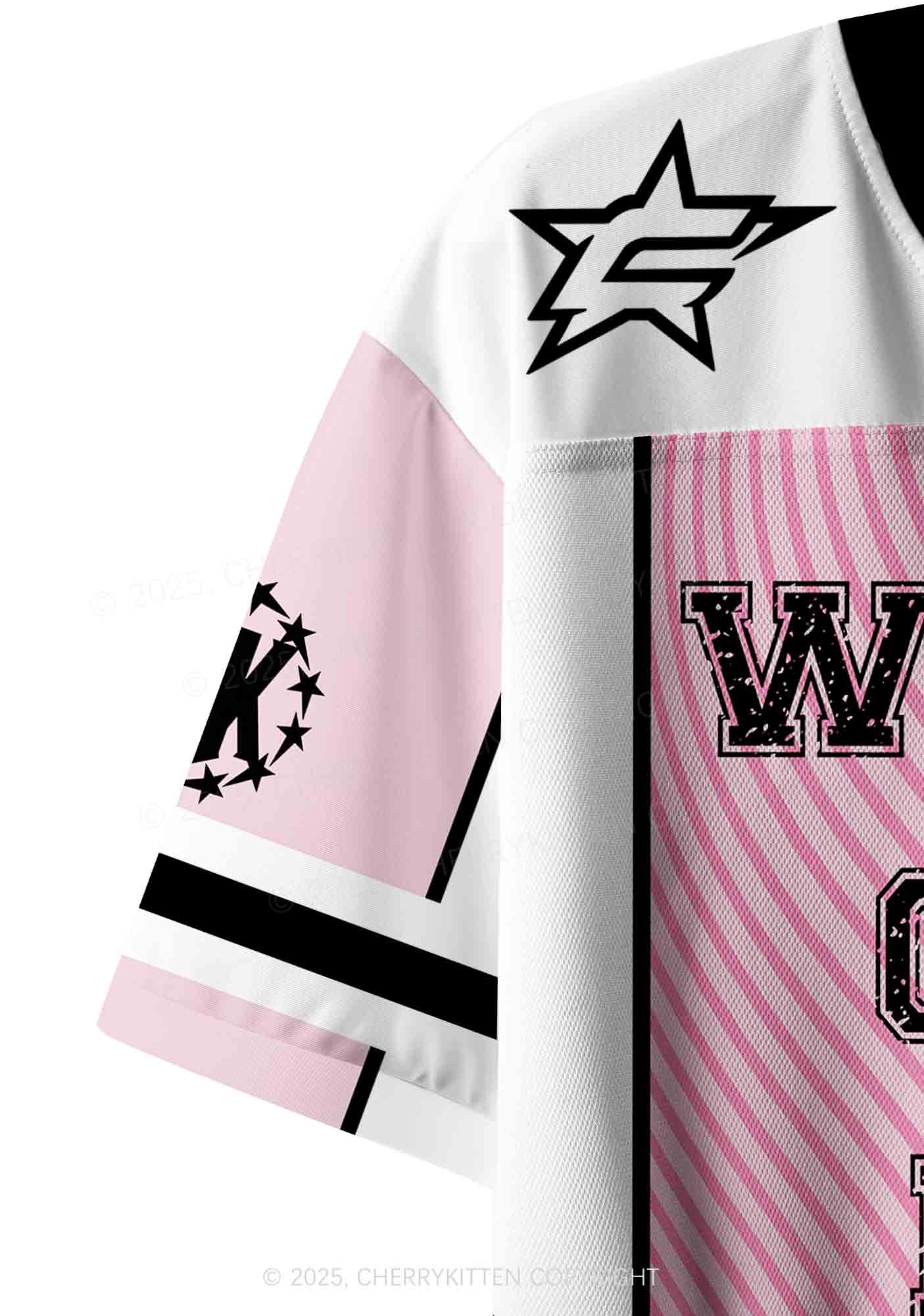 Custom Pink Whos A Good Boy Y2K Crop Sport Jersey Shirts Cherrykitten - Image 6