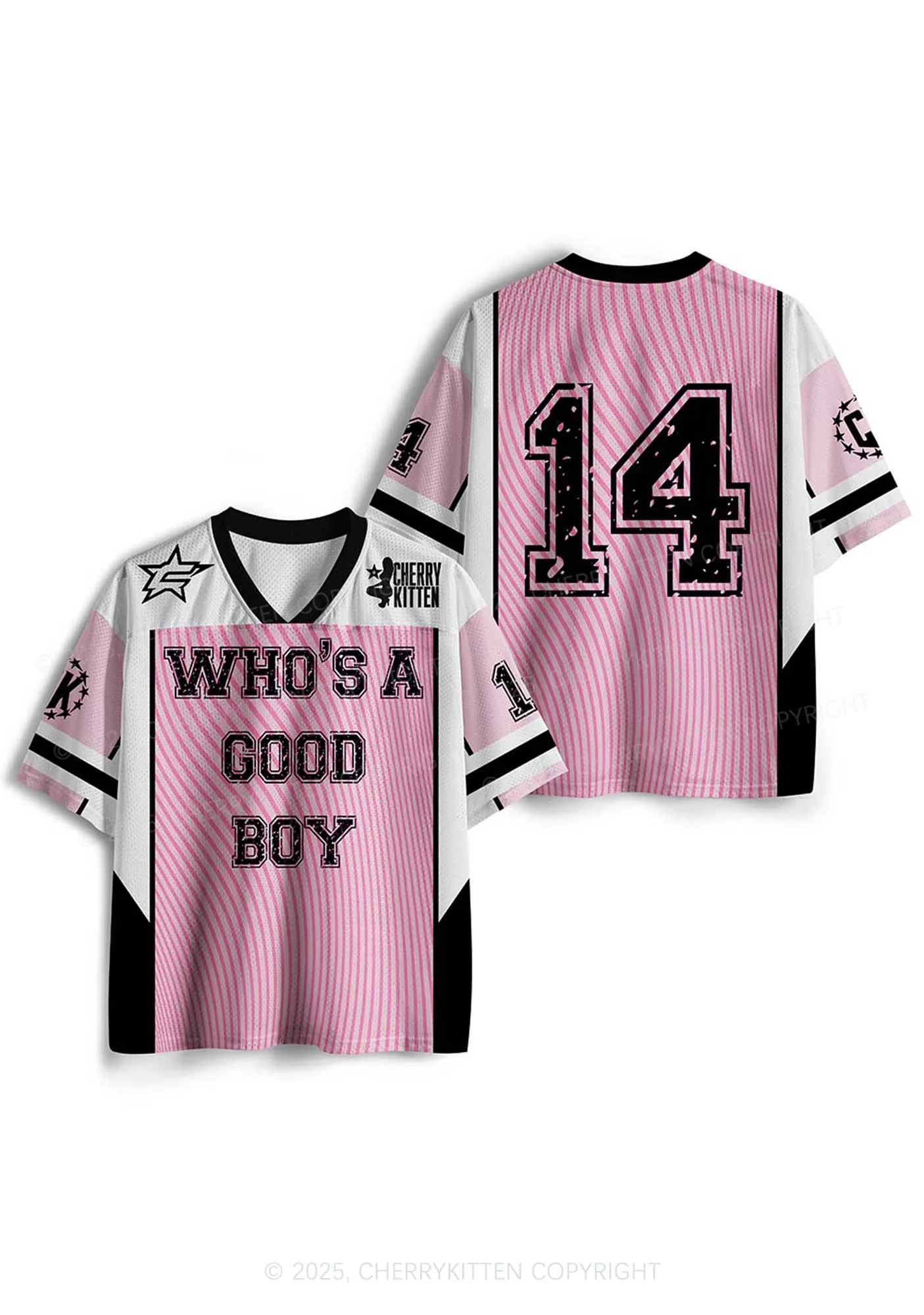 Custom Pink Whos A Good Boy Y2K Sport Jersey Shirts Cherrykitten - Image 3