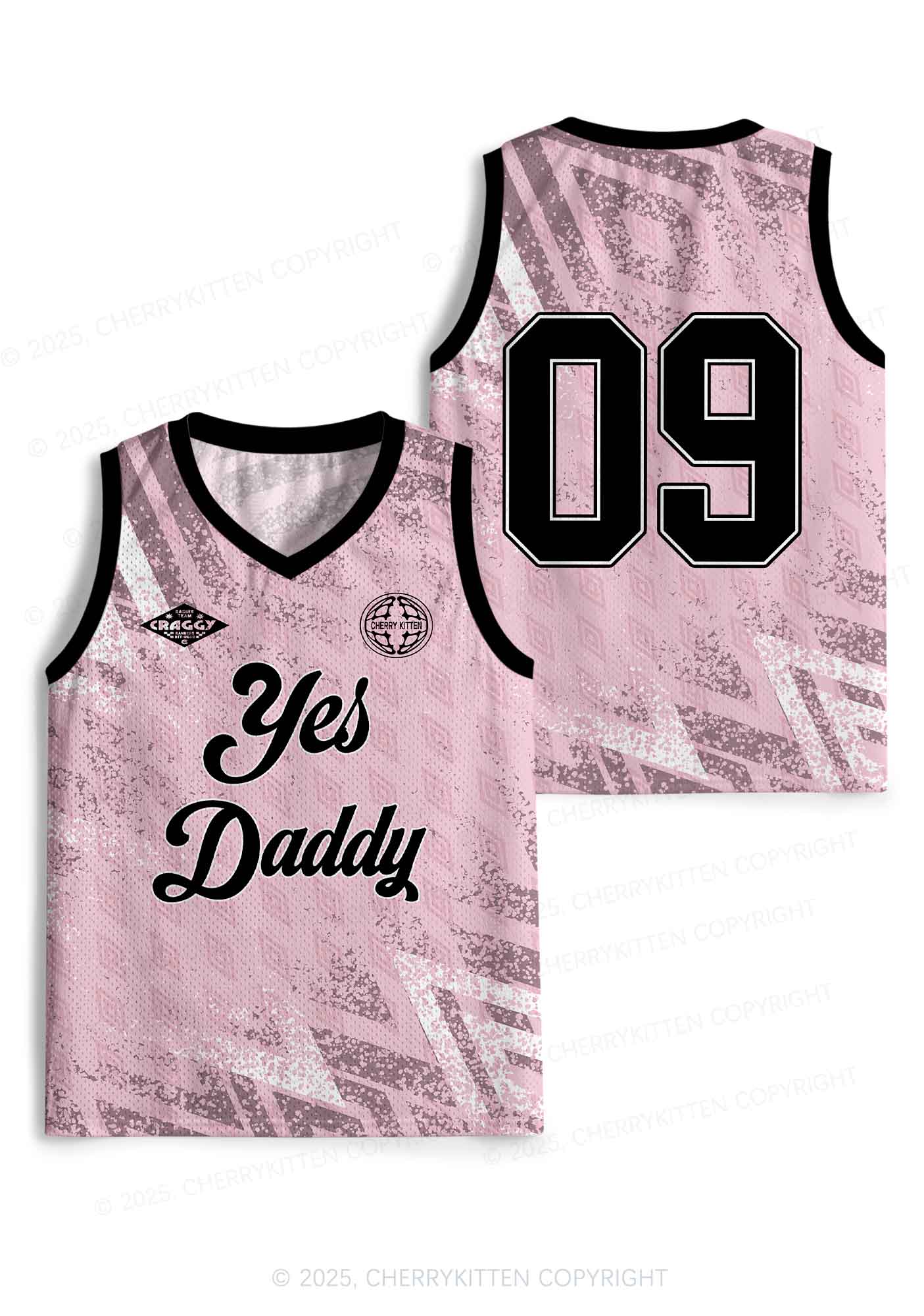 Custom Pink Yes Daddy Y2K Sport Jersey Tank Cherrykitten - Image 3