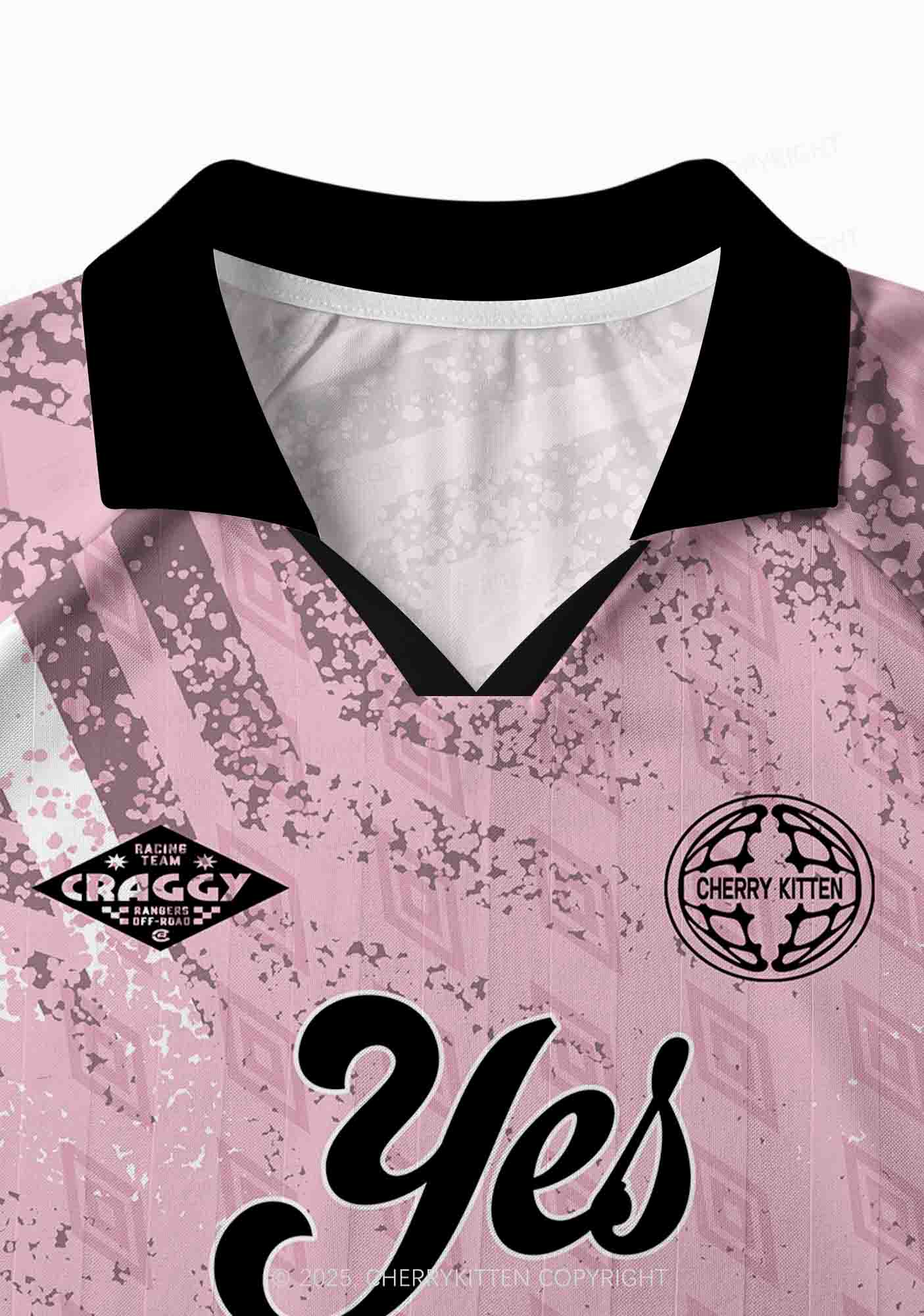 Custom Pink Yes Daddy Y2K Sport Long Sleeve Jersey Shirts Cherrykitten - Image 3