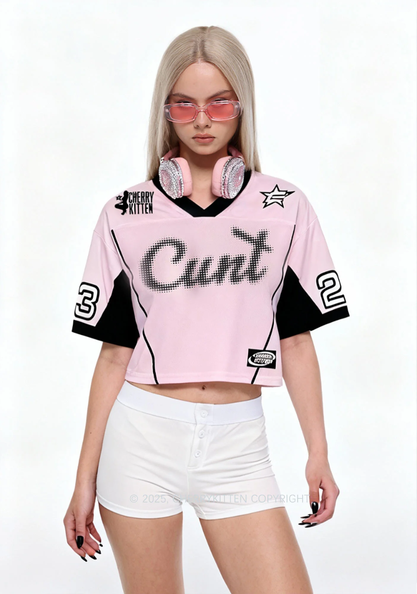 Custom Pixel Cxxt Y2K Crop Sport Jersey Shirts Cherrykitten - Image 2