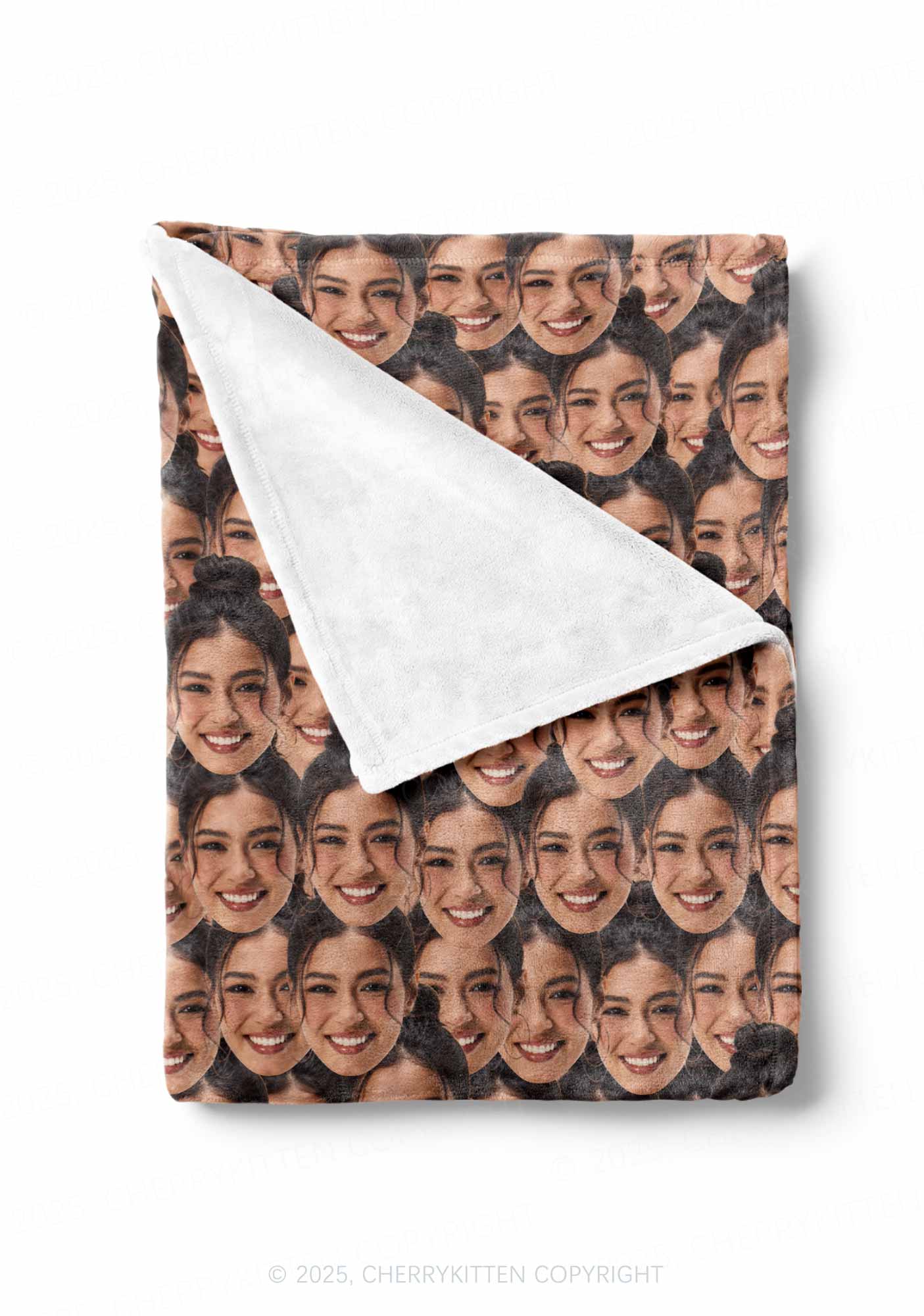 Custom Portrait Valentine's Day Y2K Plush Blanket Cherrykitten - Image 2