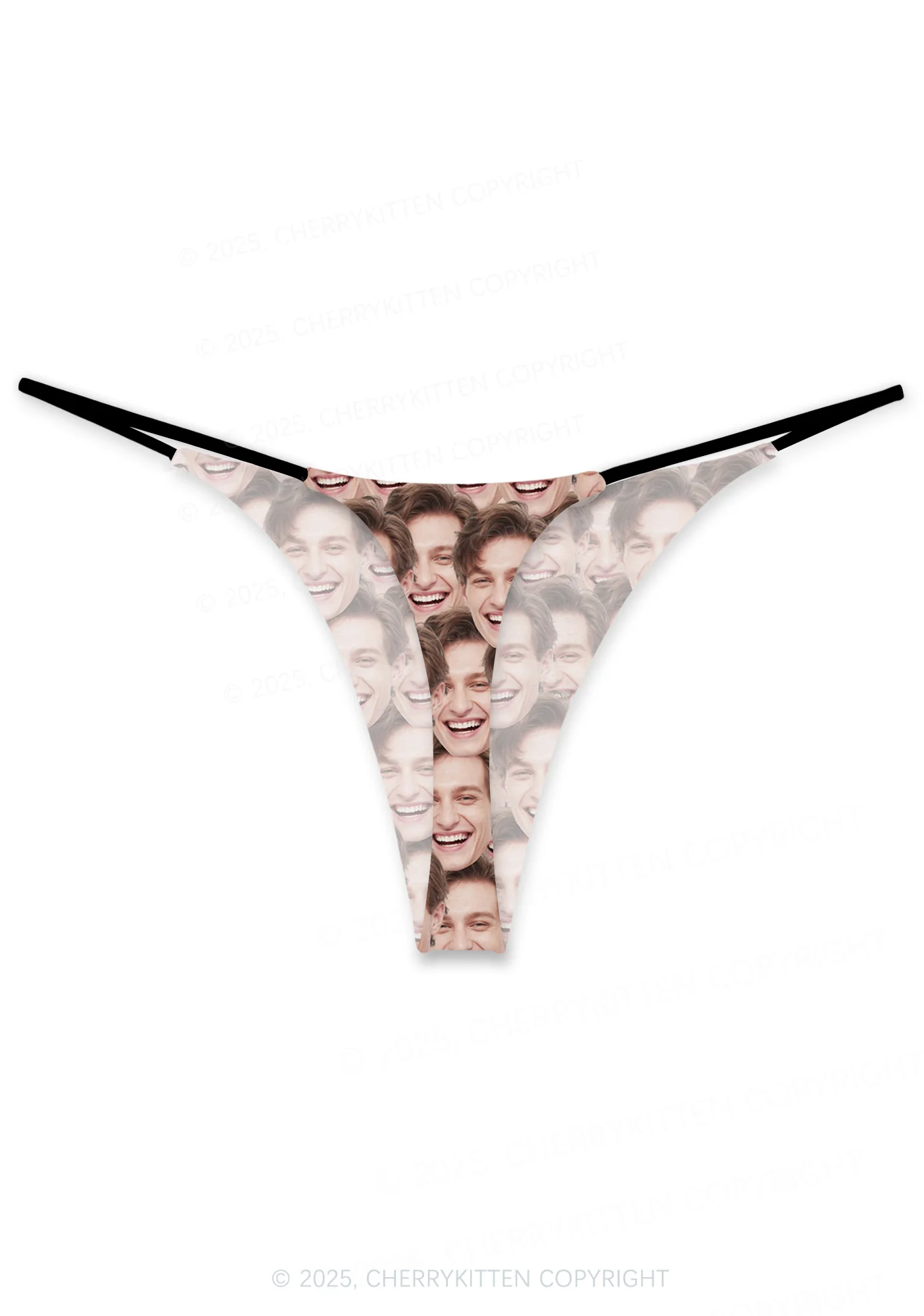 Custom Portrait Valentine's Day Y2K Print Couples Boxer Thong Set Cherrykitten - Image 4