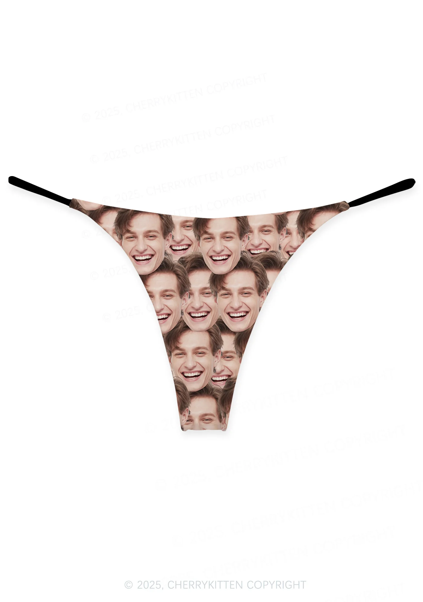 Custom Portrait Valentine's Day Y2K Print Couples Thong Set Cherrykitten - Image 3
