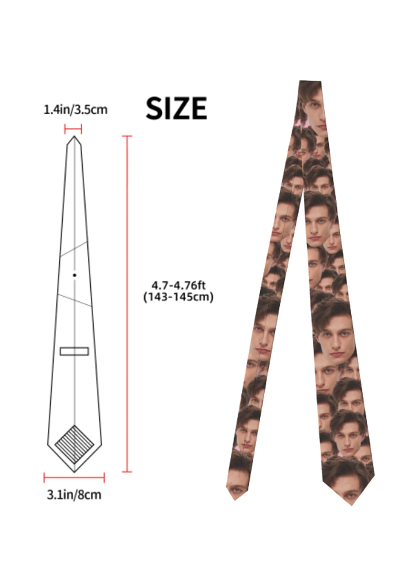 Custom Portrait Y2K Necktie Cherrykitten - Image 5