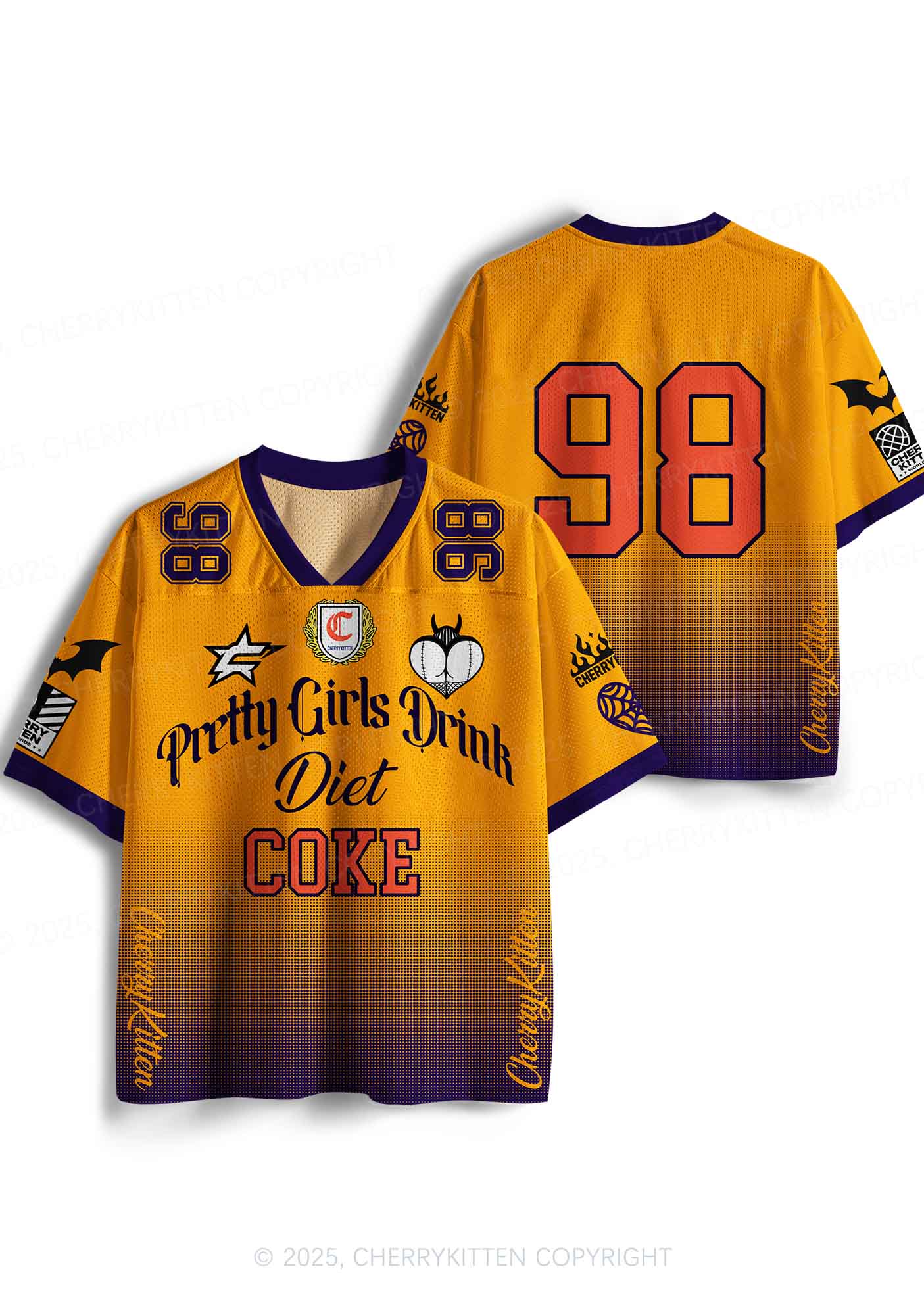 Custom Pretty Girls Drink Diet Coke Y2K Sport Jersey Shirts Cherrykitten - Image 3