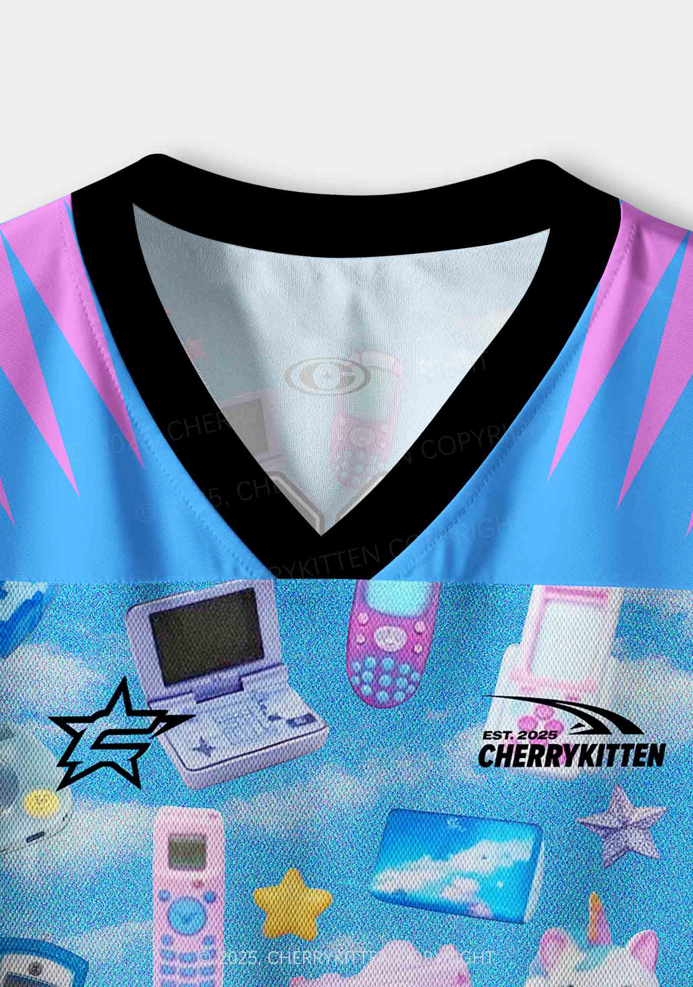 Custom Punk Digital Y2K Crop Sport Jersey Shirts Cherrykitten - Image 4