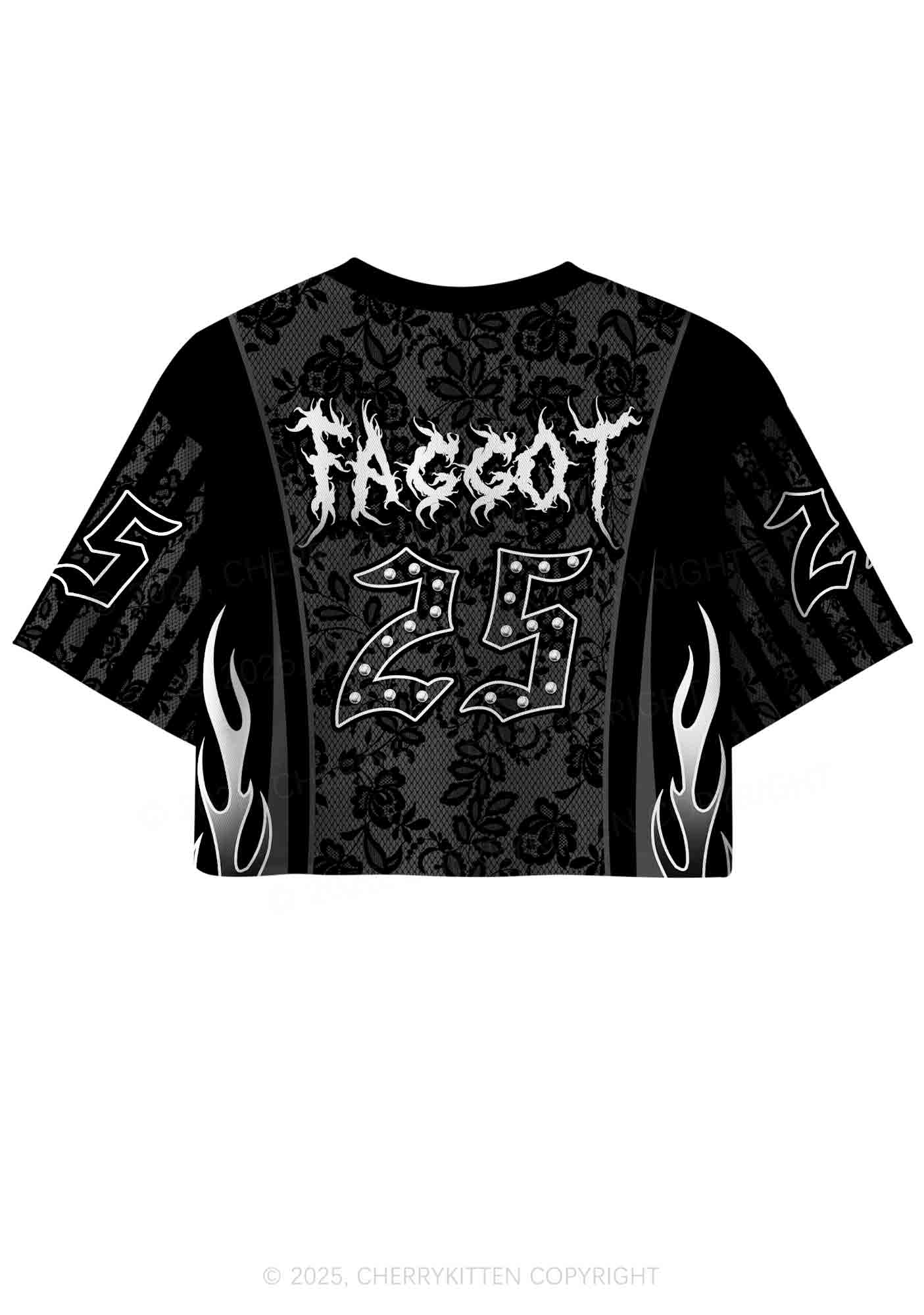 Custom Punk Faggot Pride Y2K Crop Sport Jersey Shirts Cherrykitten - Image 2