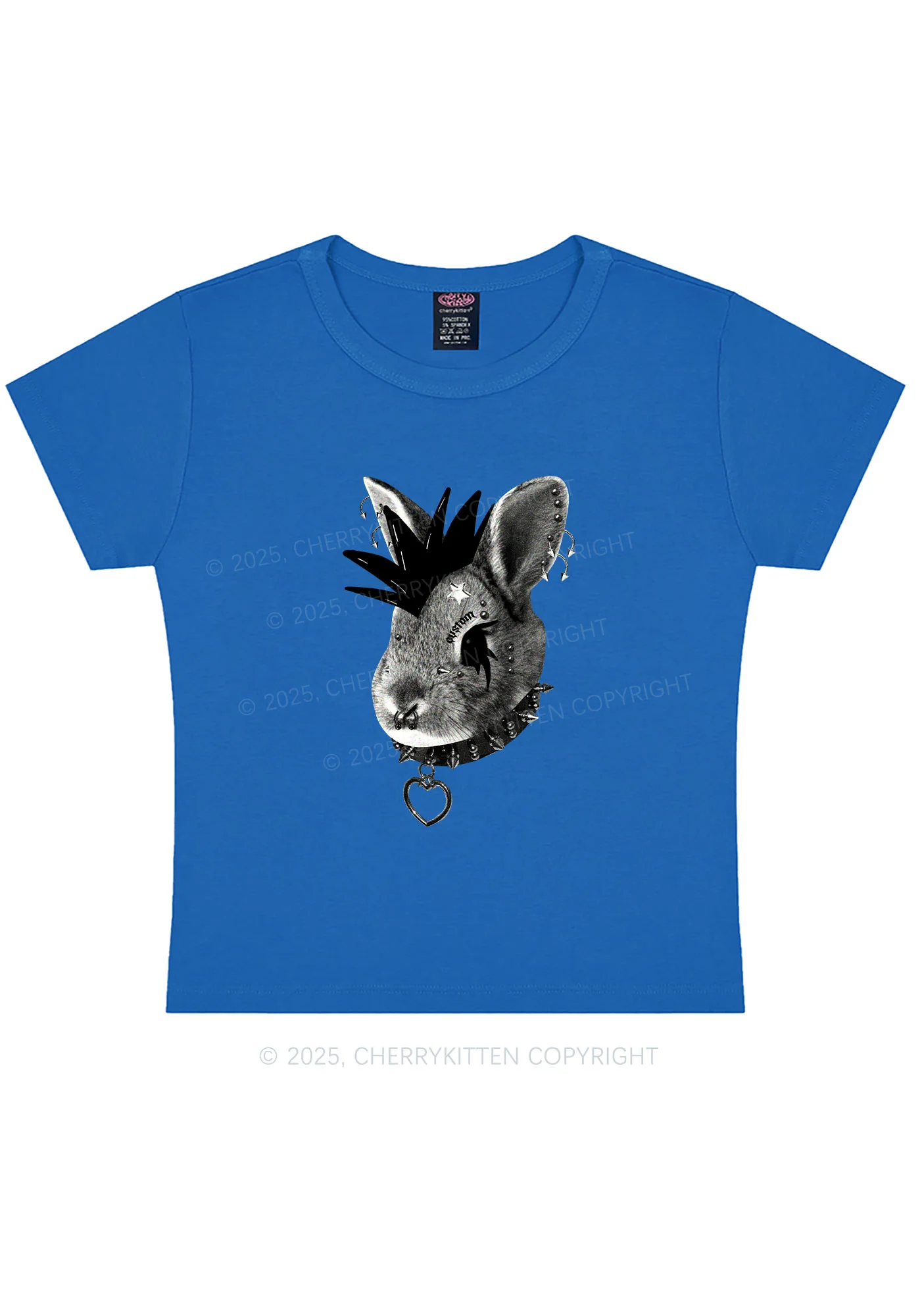 Custom Punk Pet Y2K Baby Tee Cherrykitten - Image 10
