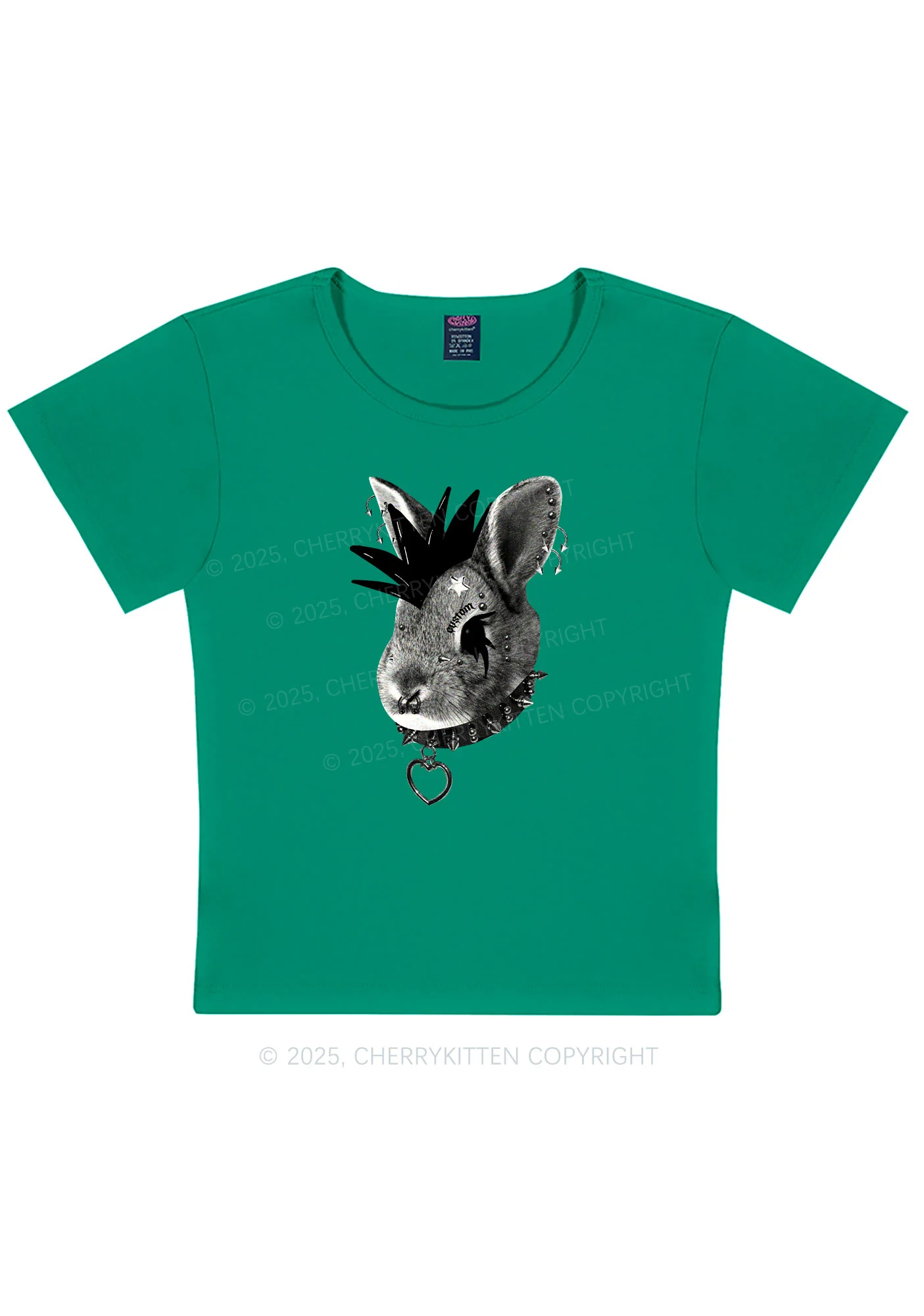 Custom Punk Pet Y2K Baby Tee Cherrykitten - Image 11