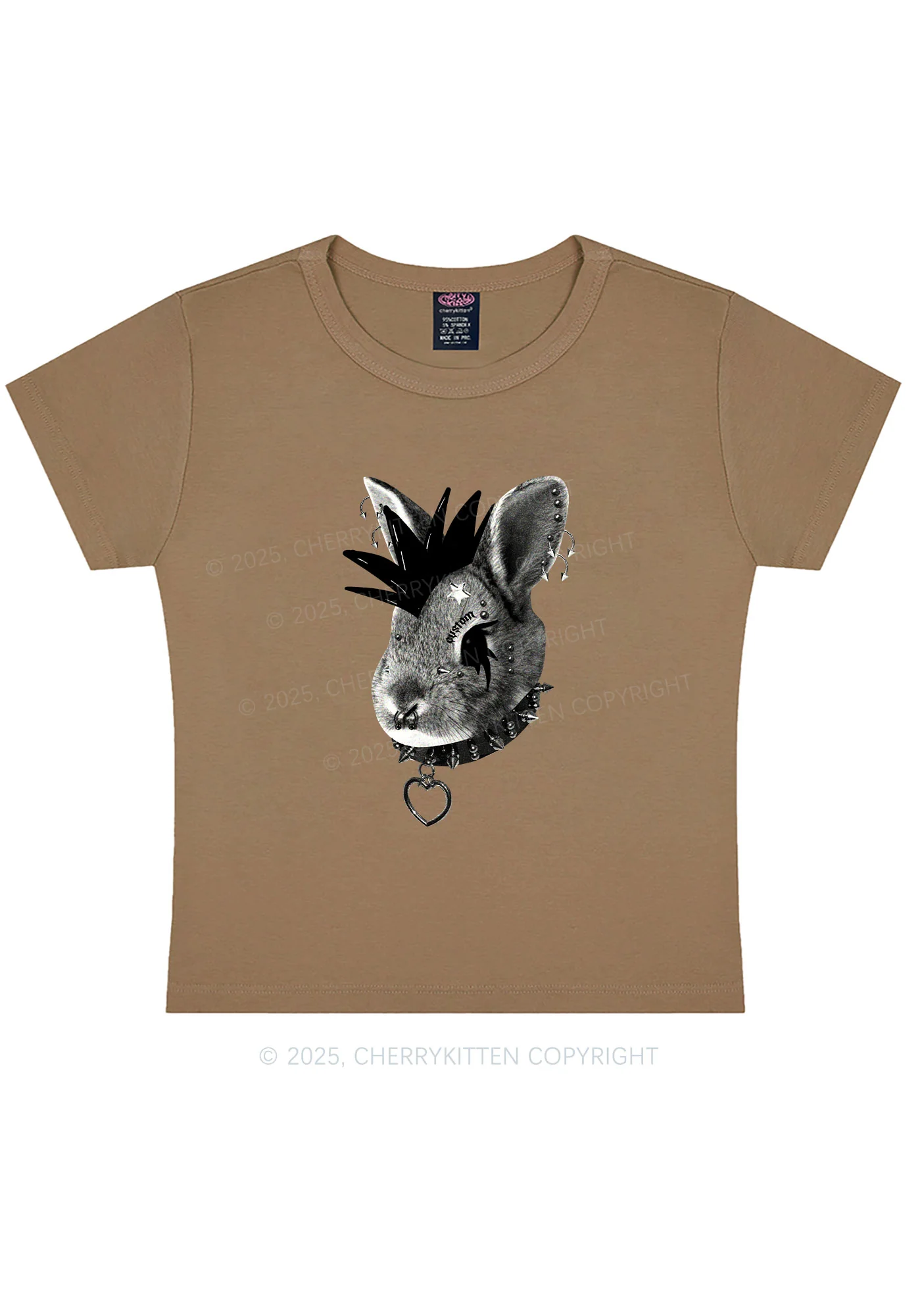 Custom Punk Pet Y2K Baby Tee Cherrykitten - Image 12