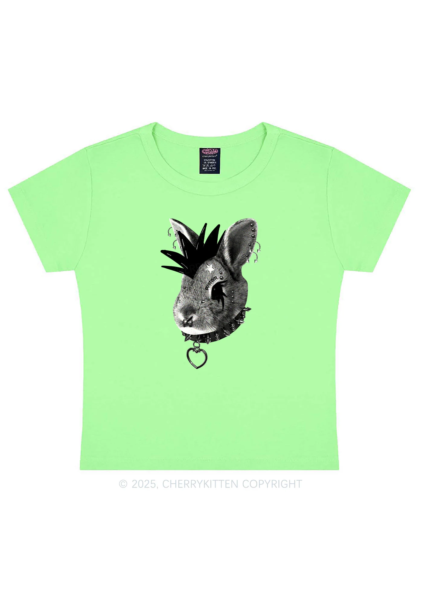 Custom Punk Pet Y2K Baby Tee Cherrykitten - Image 14