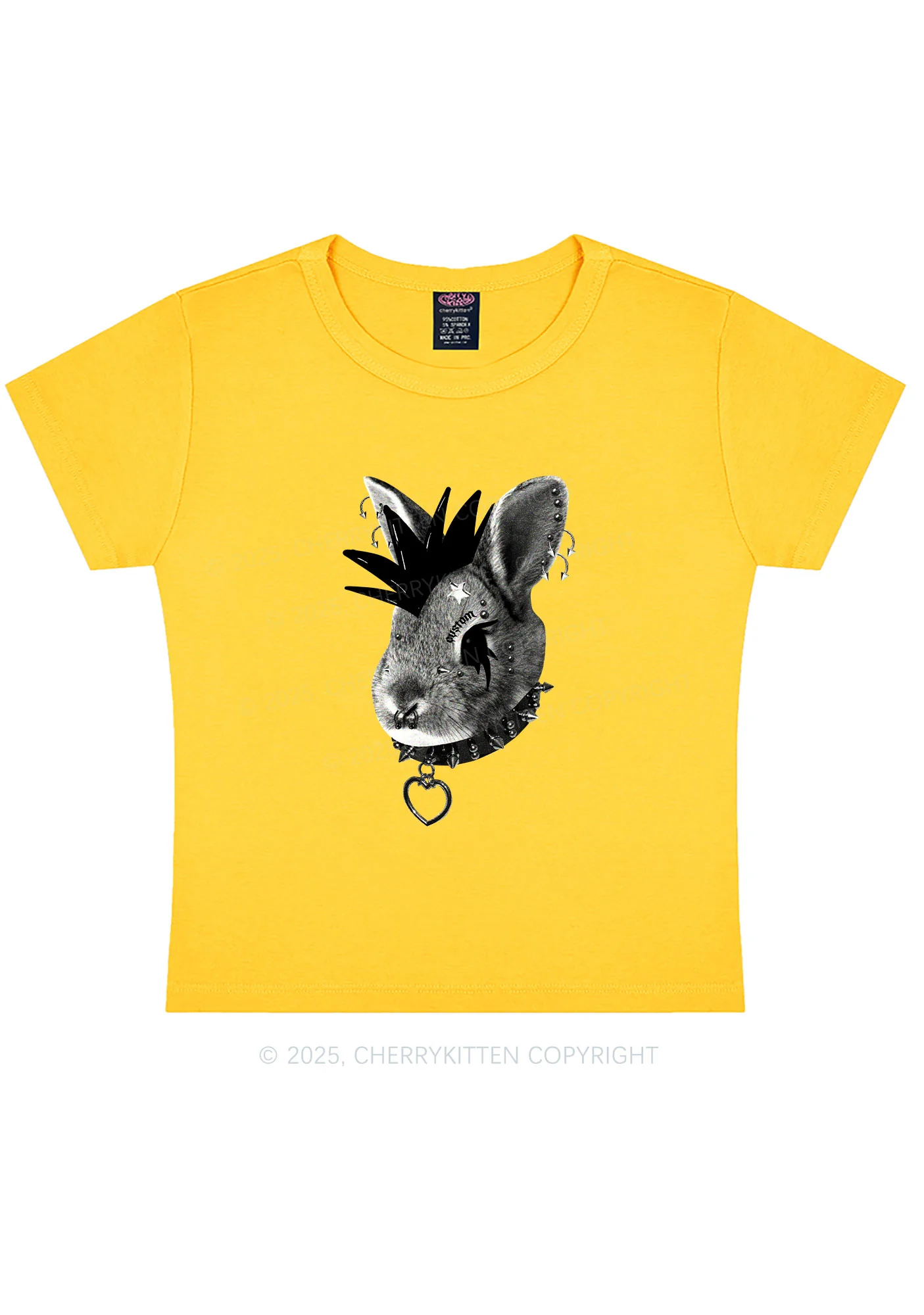 Custom Punk Pet Y2K Baby Tee Cherrykitten - Image 5