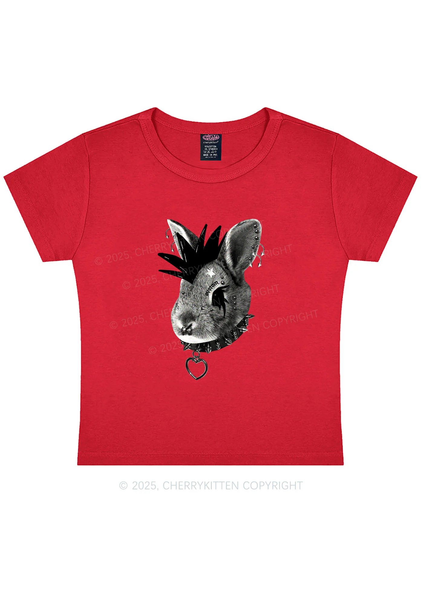 Custom Punk Pet Y2K Baby Tee Cherrykitten - Image 7