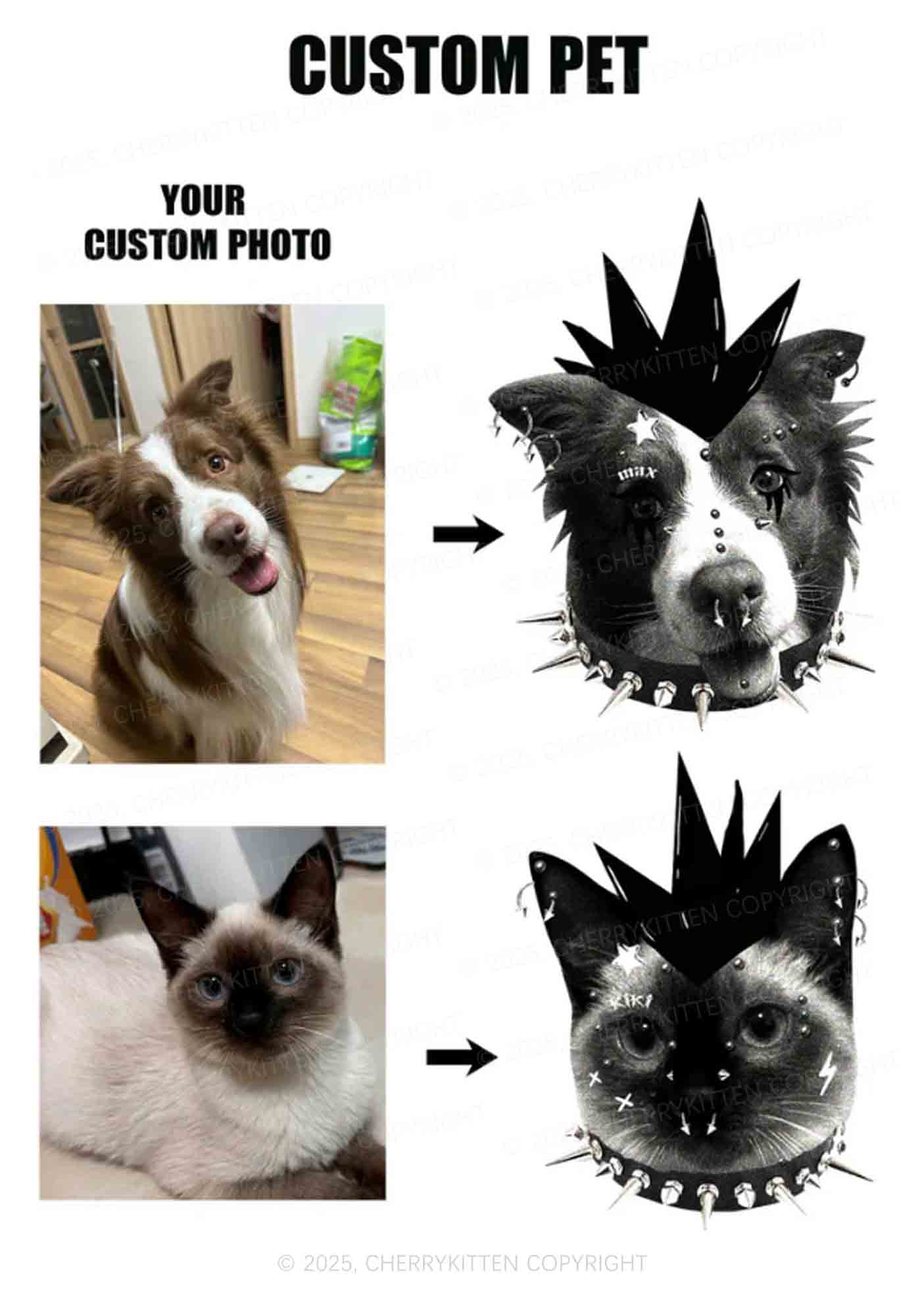 Custom Punk Pet Y2K Christmas Crop Knit Sweatshirt Cherrykitten - Image 2