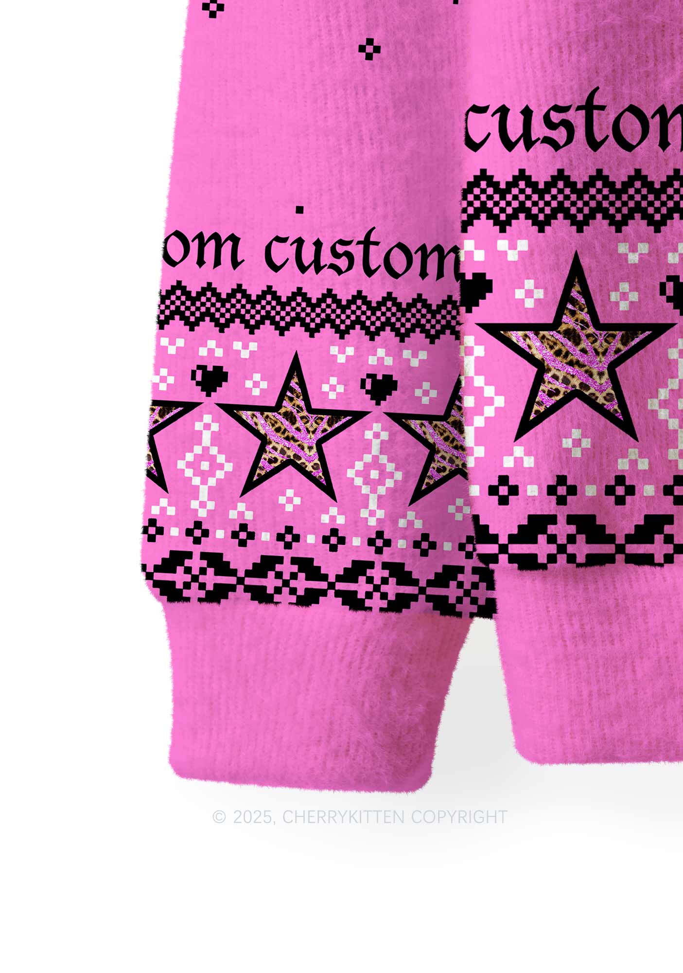 Custom Punk Pet Y2K Christmas Knit Sweatshirt Cherrykitten - Image 4