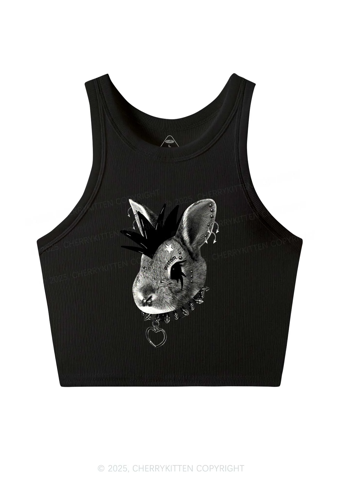 Custom Punk Pet Y2K Crop Tank Top Cherrykitten - Image 4