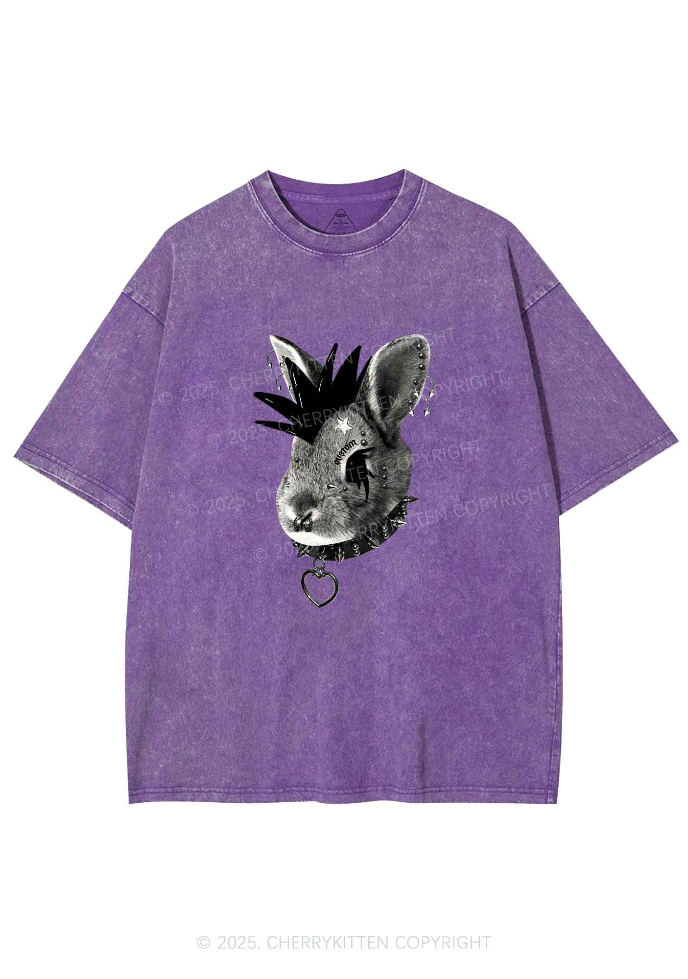 Custom Punk Pet Y2K Shirts Washed Tee Cherrykitten - Image 5
