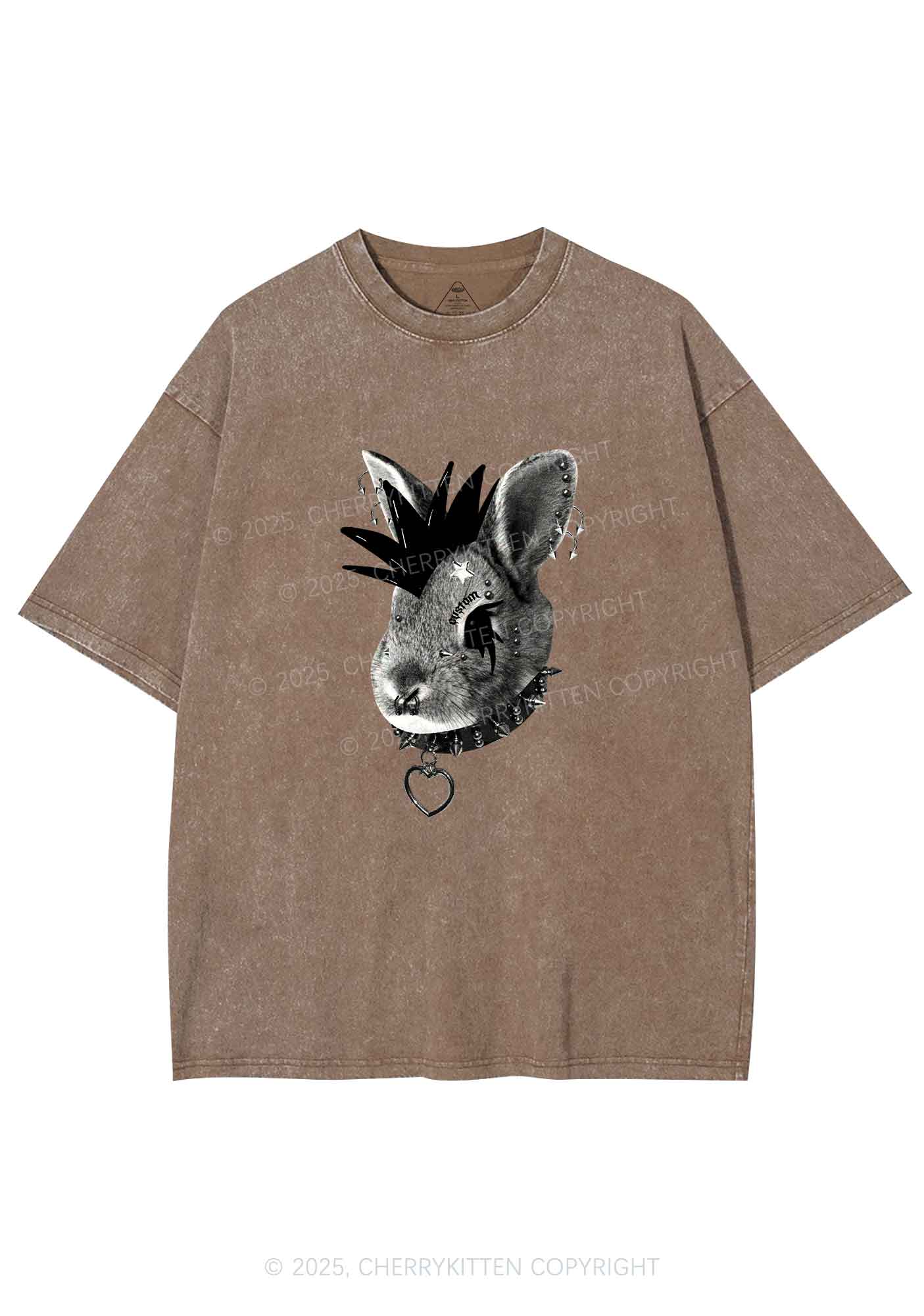 Custom Punk Pet Y2K Shirts Washed Tee Cherrykitten - Image 7