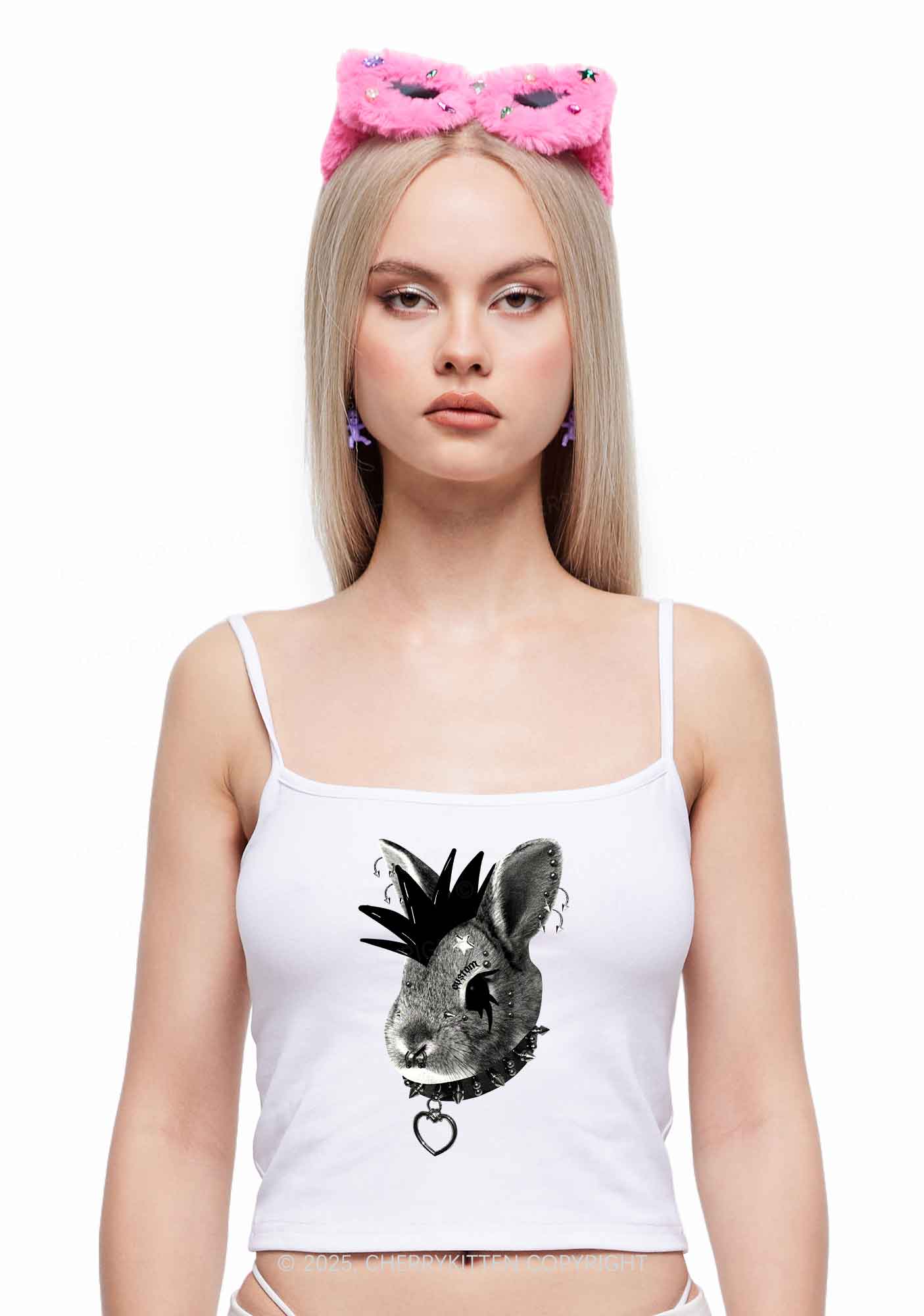 Custom Punk Pet Y2K Spaghetti Strap Cami Cherrykitten - Image 3