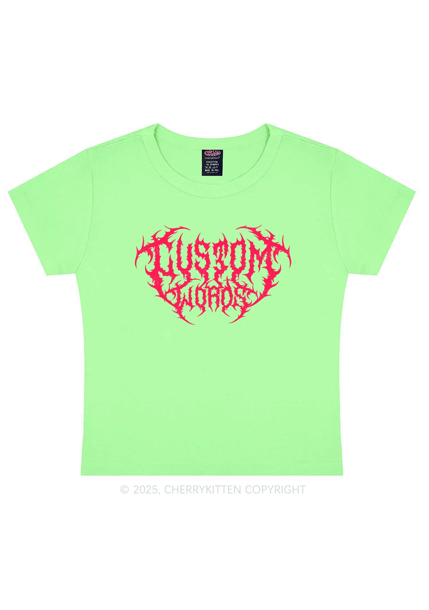 Custom Punk Words Y2K Baby Tee Cherrykitten - Image 14
