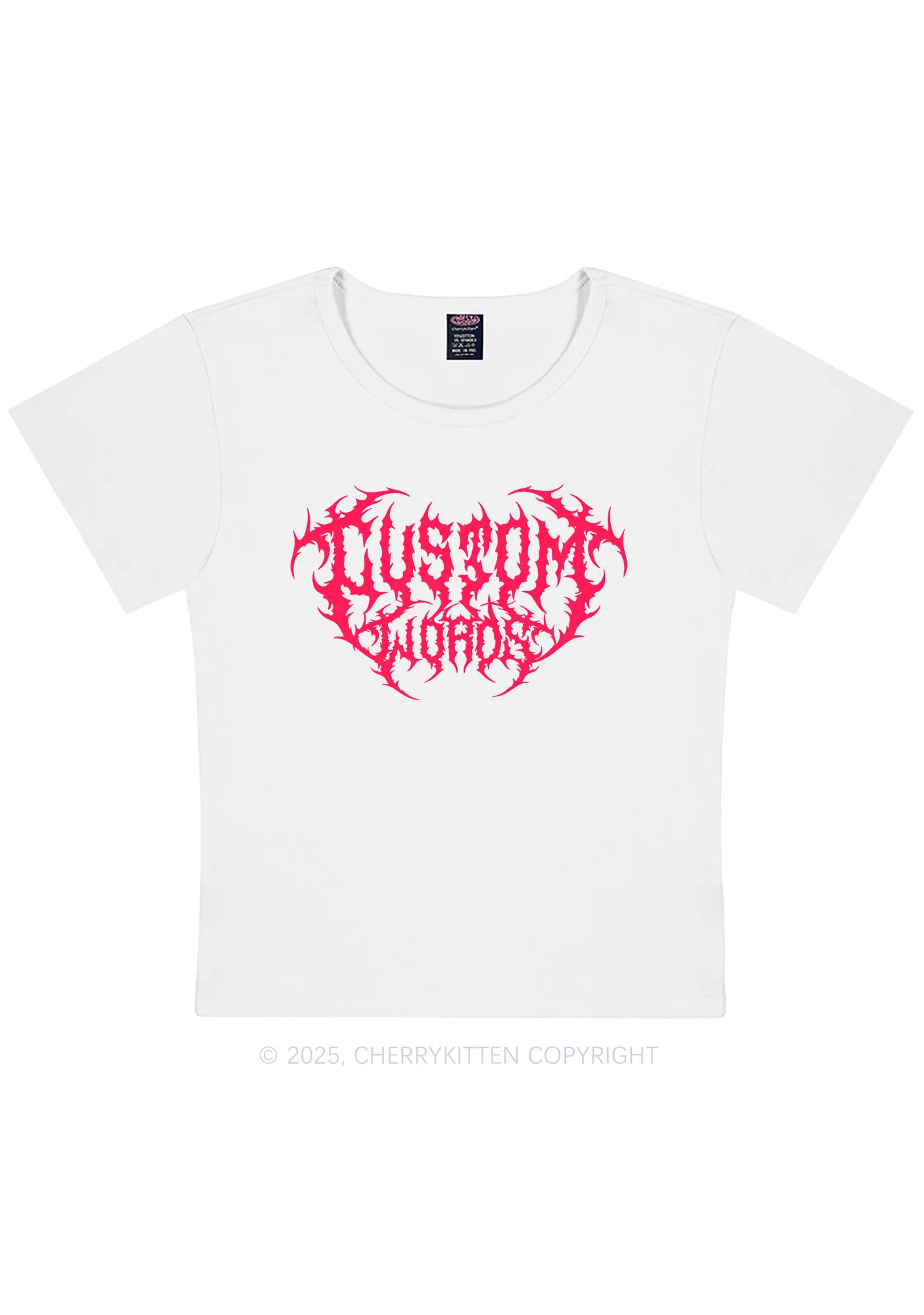 Custom Punk Words Y2K Baby Tee Cherrykitten - Image 5
