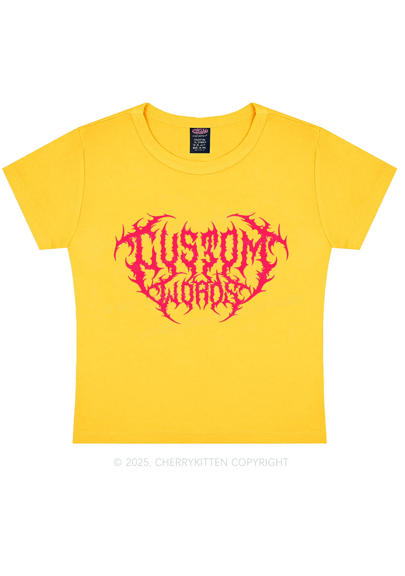 Custom Punk Words Y2K Baby Tee Cherrykitten - Image 6