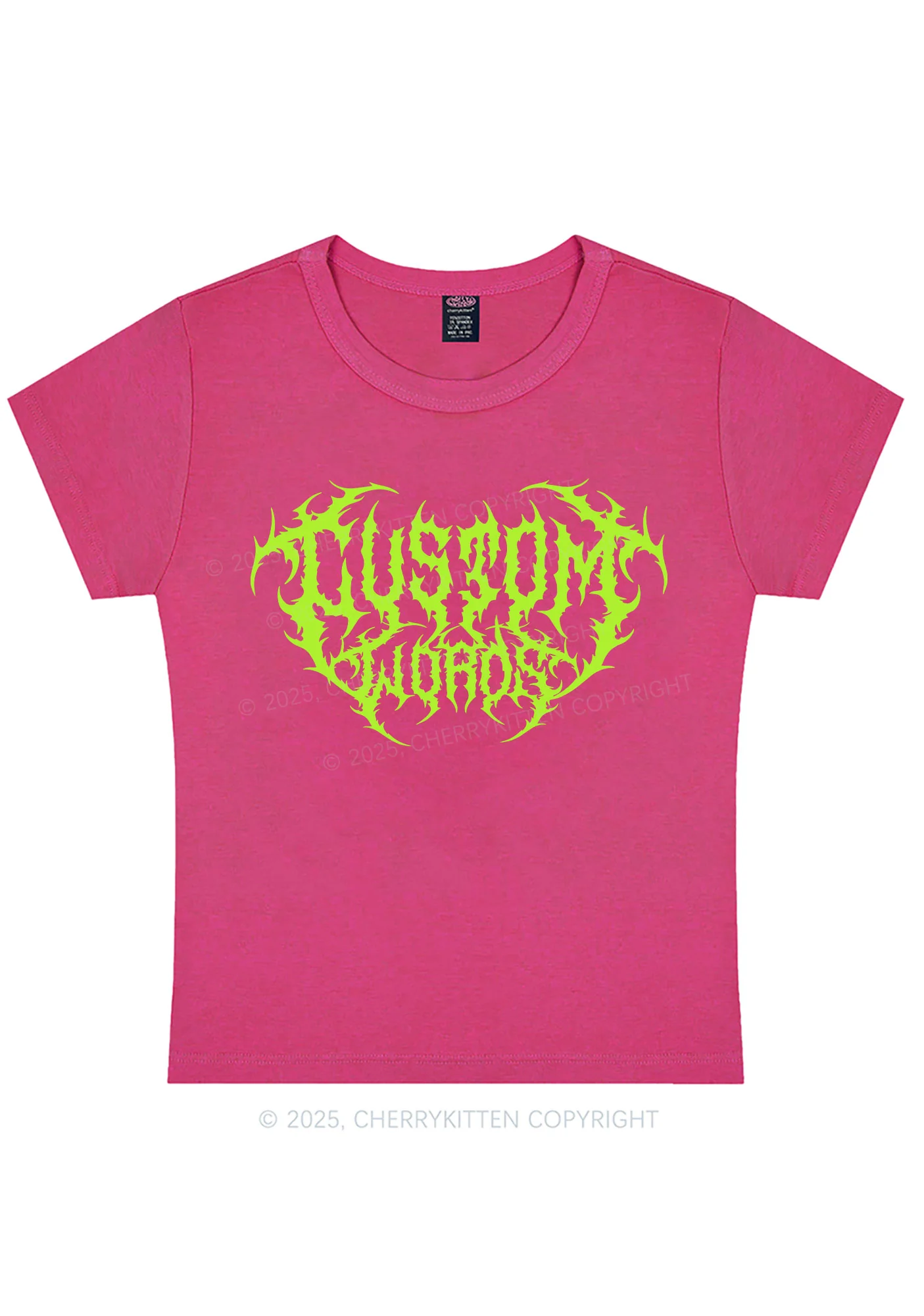 Custom Punk Words Y2K Baby Tee Cherrykitten - Image 8