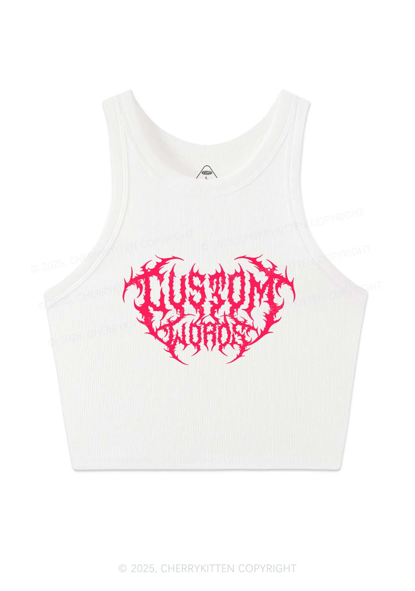 Custom Punk Words Y2K Crop Tank Top Cherrykitten - Image 4