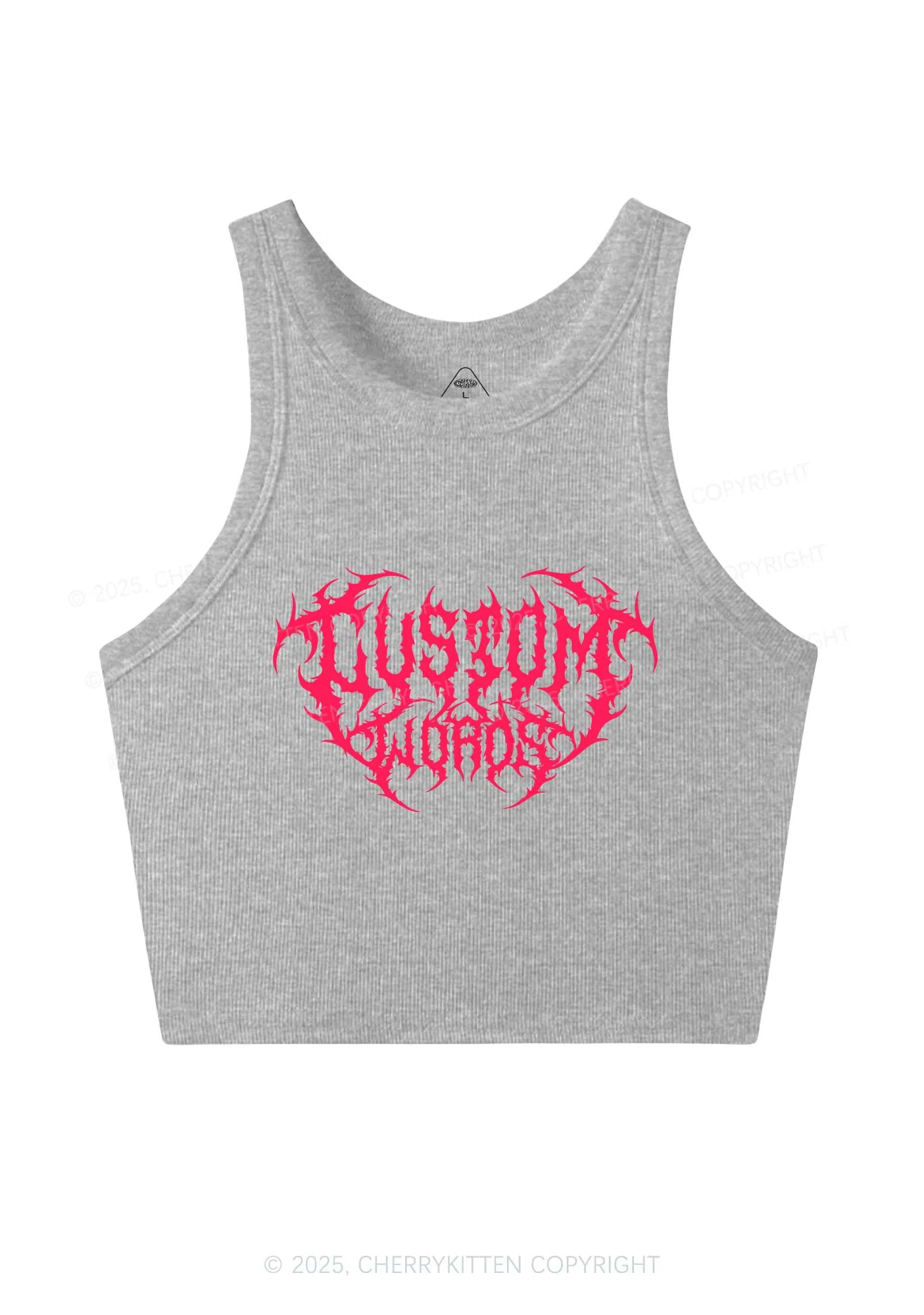 Custom Punk Words Y2K Crop Tank Top Cherrykitten - Image 5