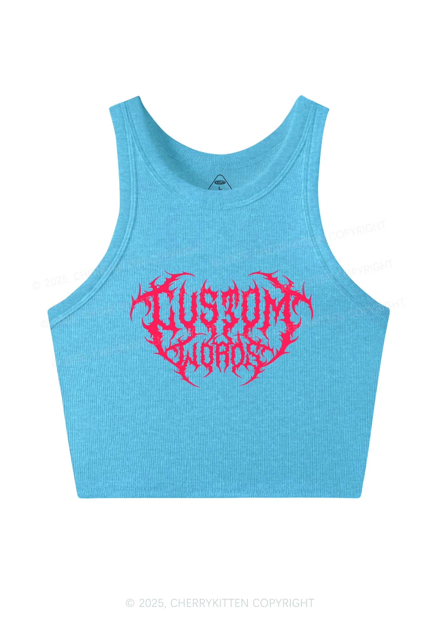 Custom Punk Words Y2K Crop Tank Top Cherrykitten - Image 6