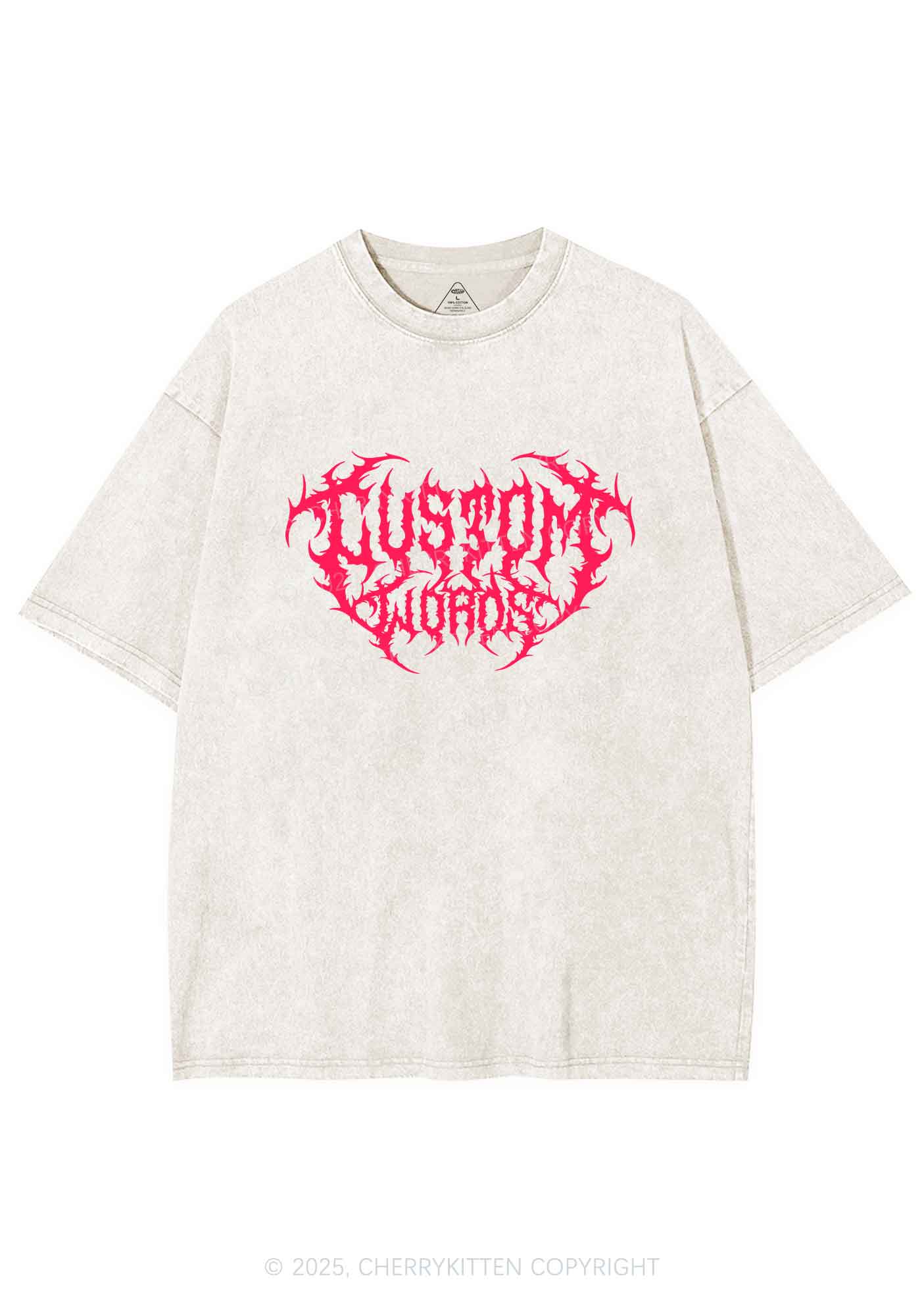 Custom Punk Words Y2K Shirts Washed Tee Cherrykitten - Image 5