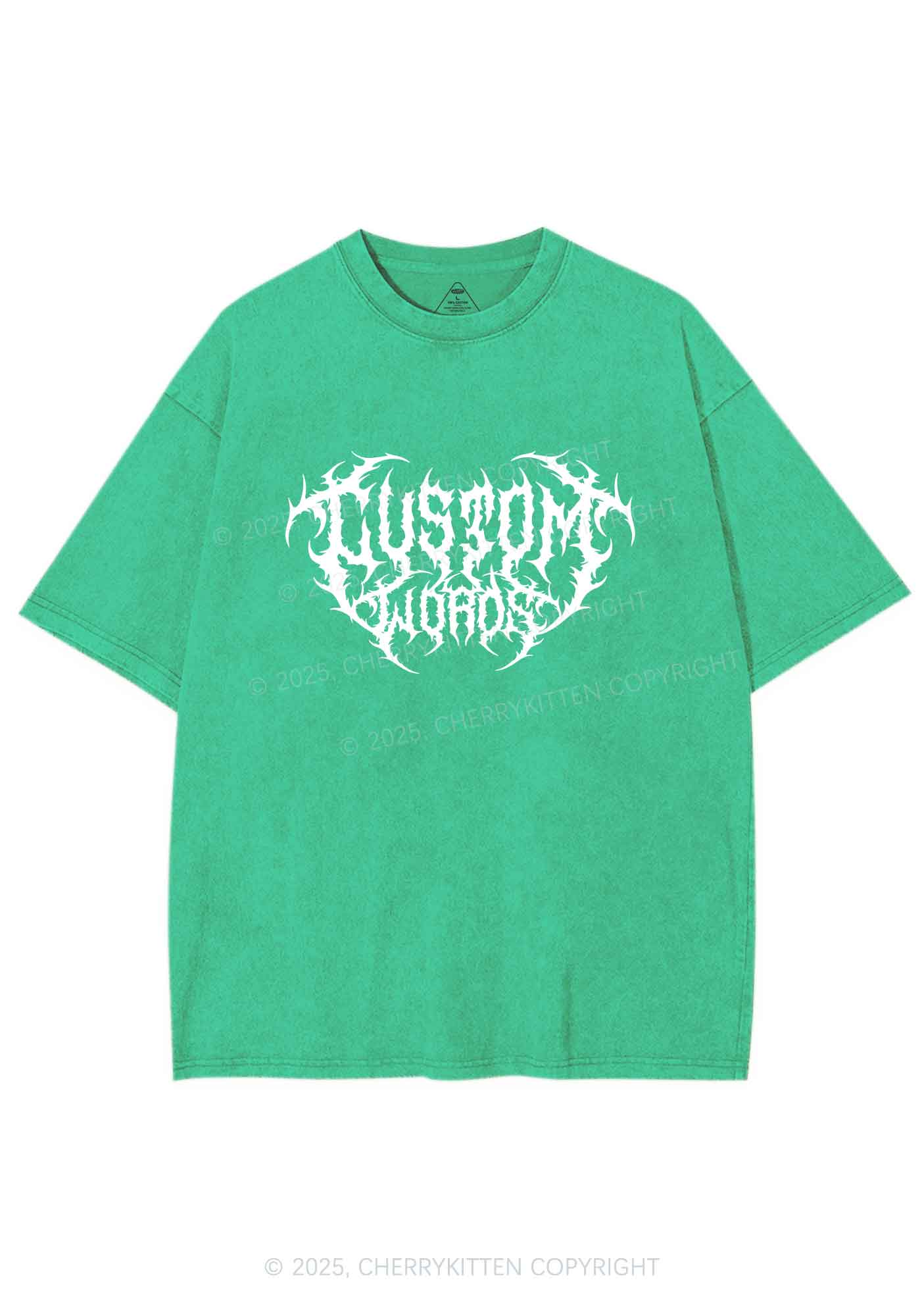 Custom Punk Words Y2K Shirts Washed Tee Cherrykitten - Image 6