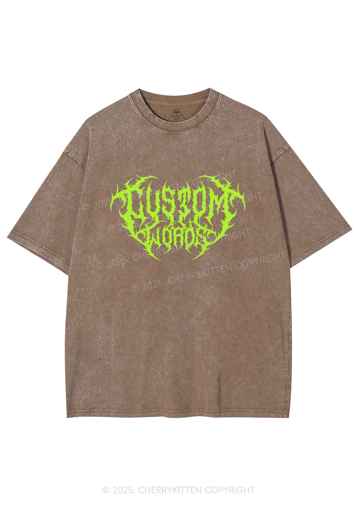 Custom Punk Words Y2K Shirts Washed Tee Cherrykitten - Image 7