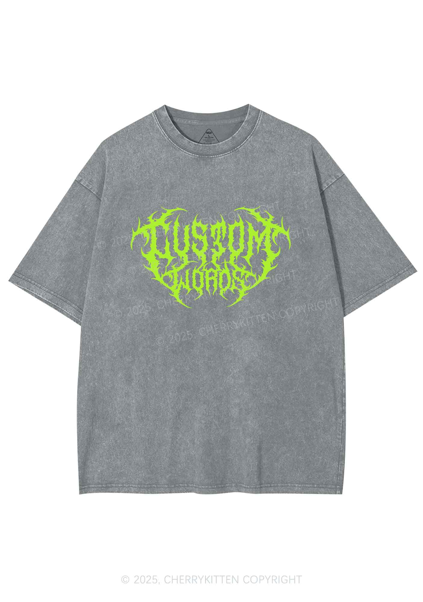 Custom Punk Words Y2K Shirts Washed Tee Cherrykitten - Image 8