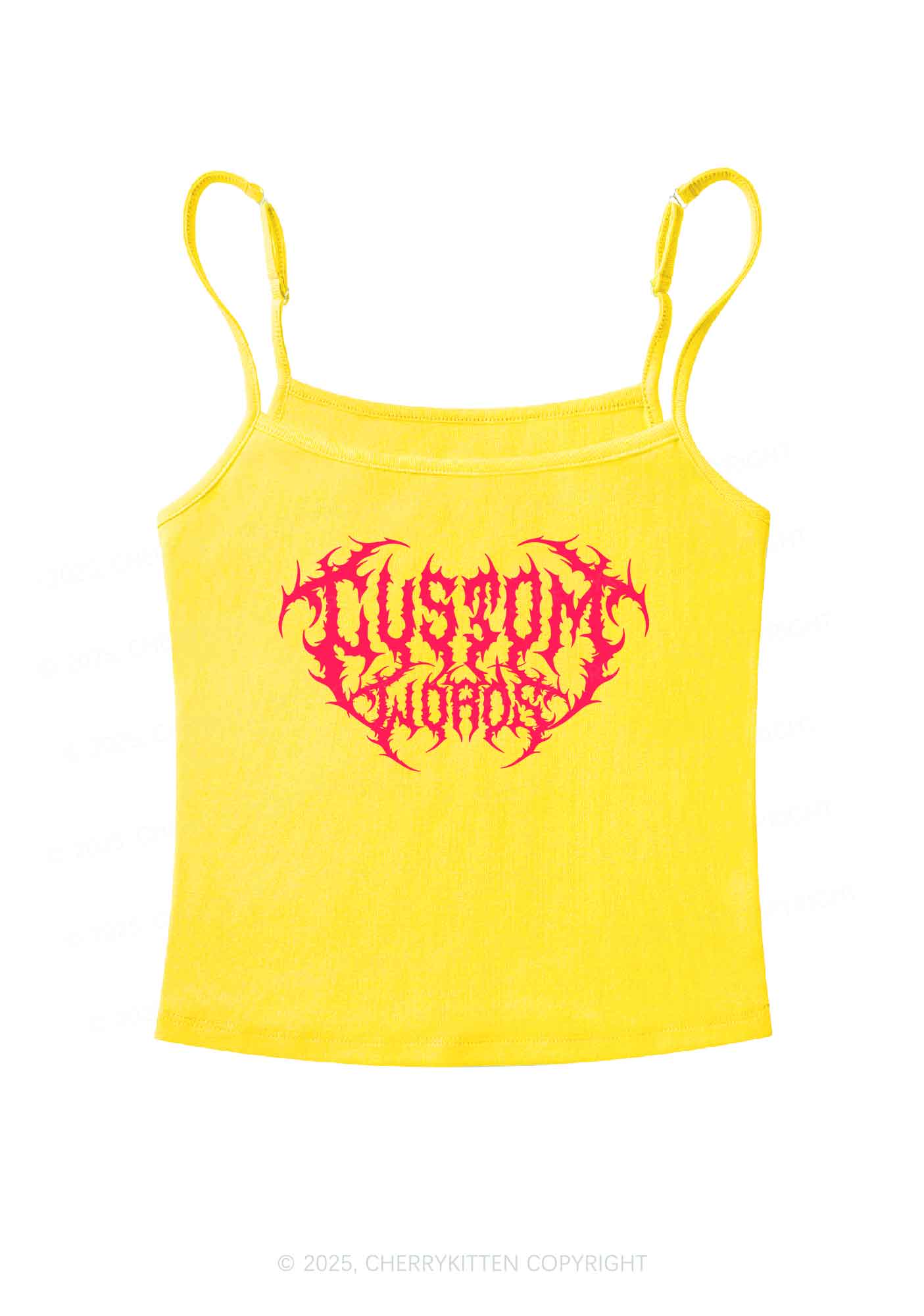 Custom Punk Words Y2K Spaghetti Strap Cami Cherrykitten - Image 5