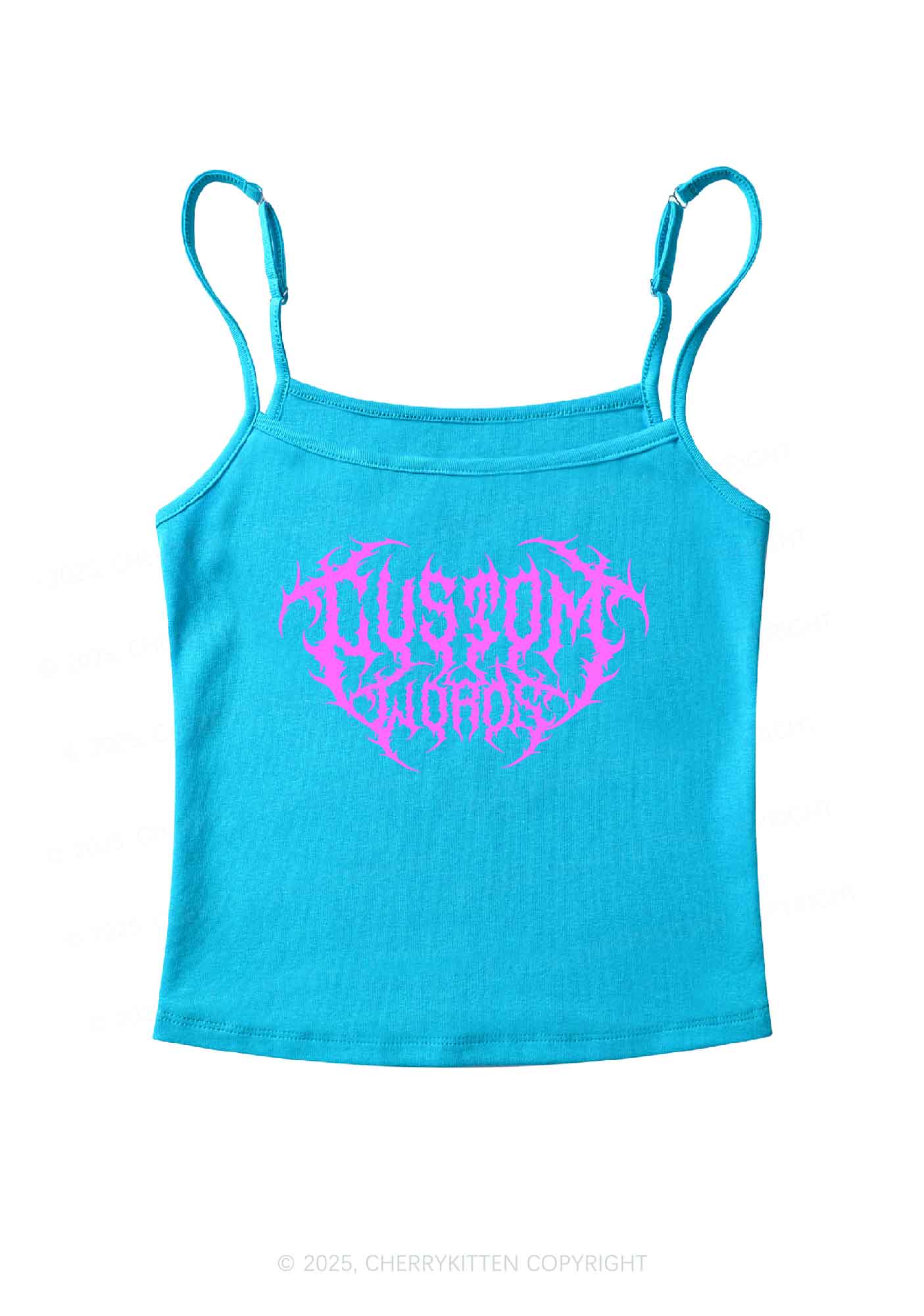 Custom Punk Words Y2K Spaghetti Strap Cami Cherrykitten - Image 8