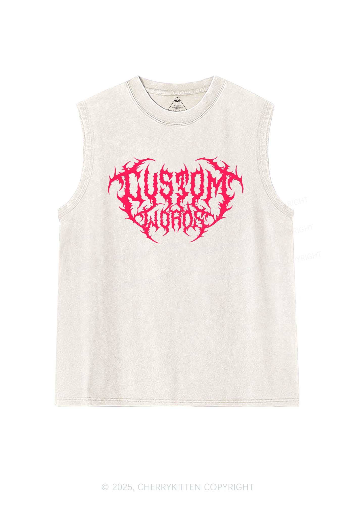 Custom Punk Words Y2K Washed Muscle Tank Cherrykitten - Image 4