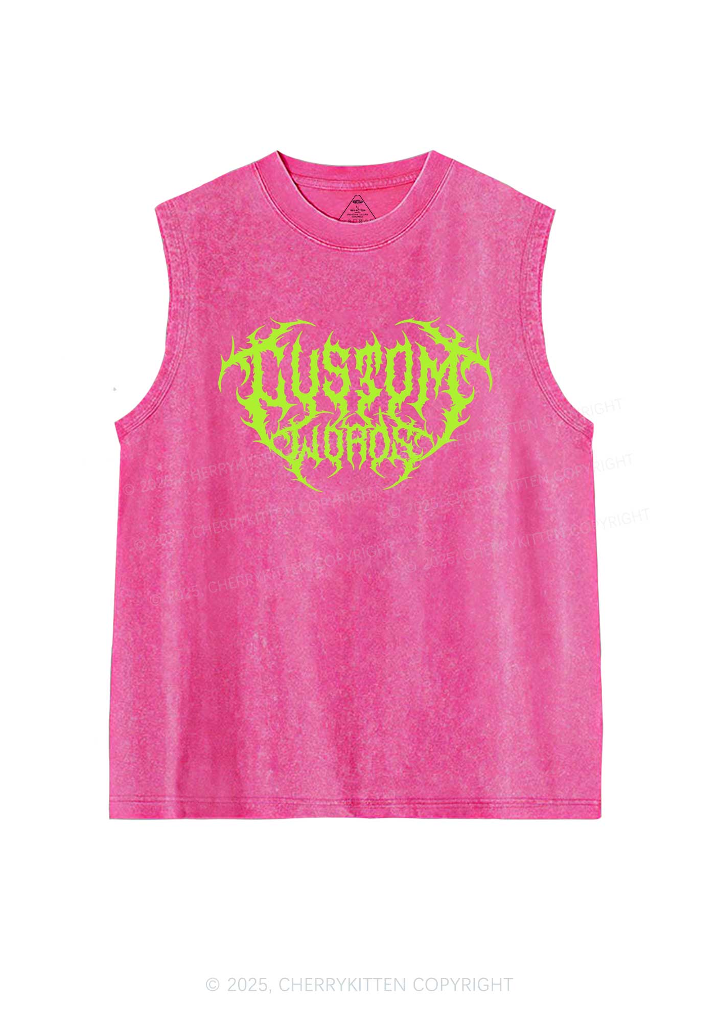 Custom Punk Words Y2K Washed Muscle Tank Cherrykitten - Image 5