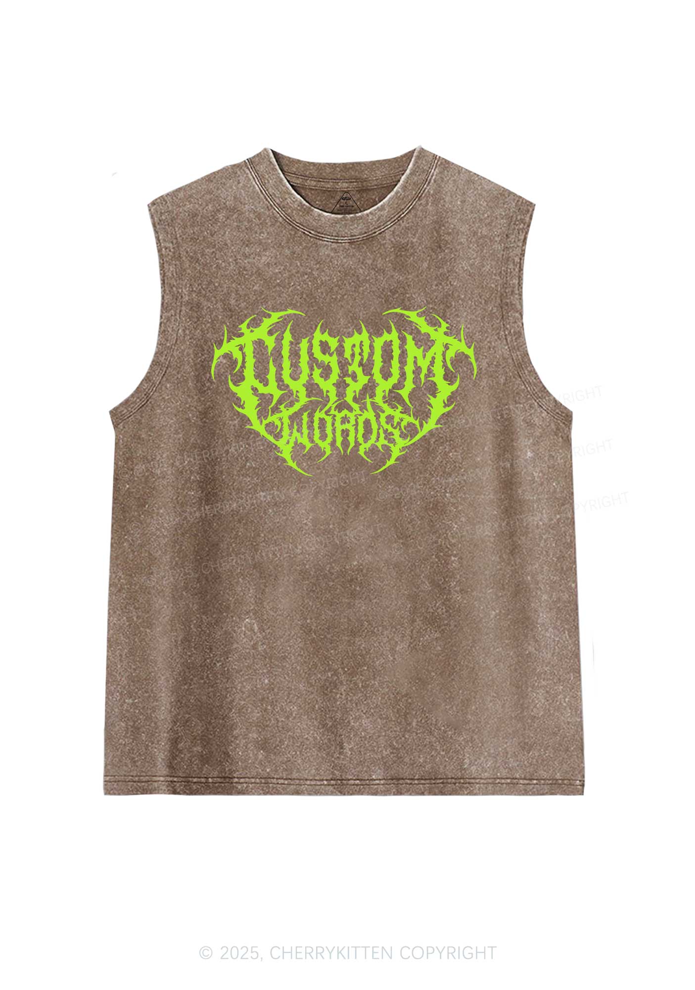 Custom Punk Words Y2K Washed Muscle Tank Cherrykitten - Image 7