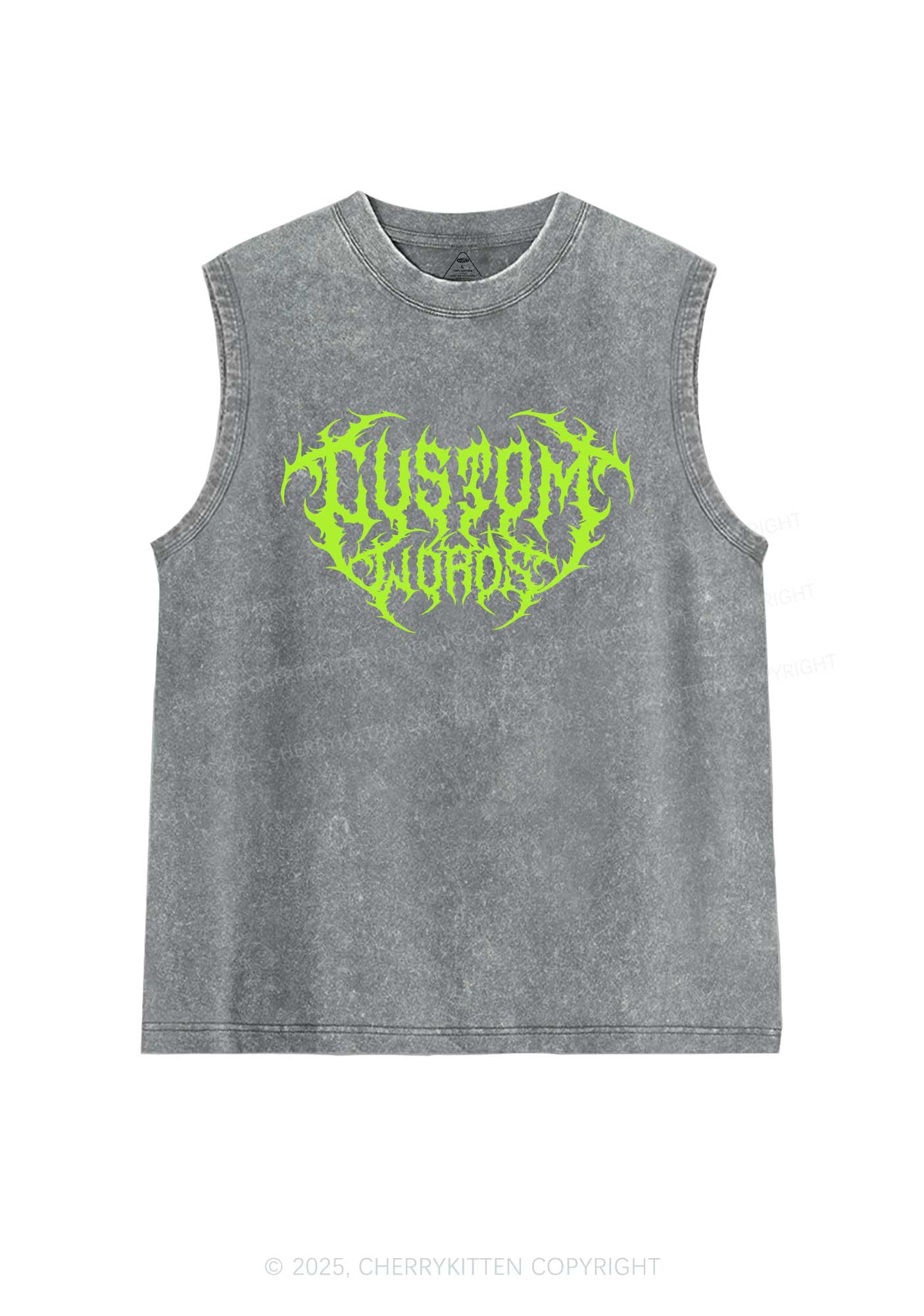 Custom Punk Words Y2K Washed Muscle Tank Cherrykitten - Image 8