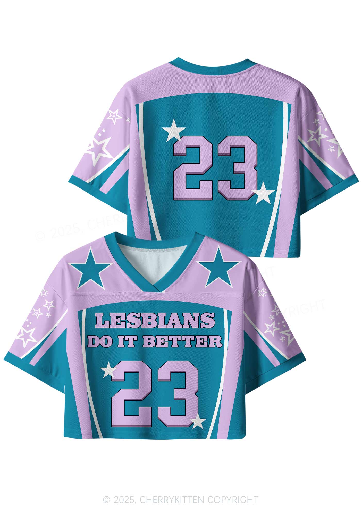 Custom Purple Lesbians Do It Better Pride Y2K Crop Sport Jersey Shirts Cherrykitten - Image 3