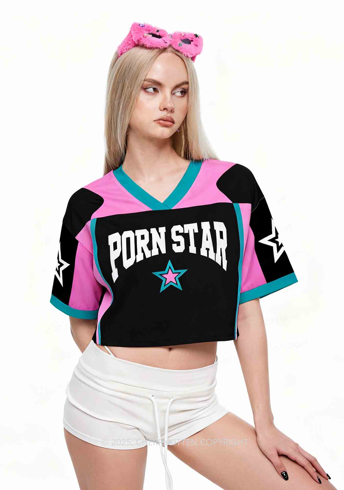 Custom Pxrn Star Y2K Crop Sport Jersey Shirts Cherrykitten - Image 2