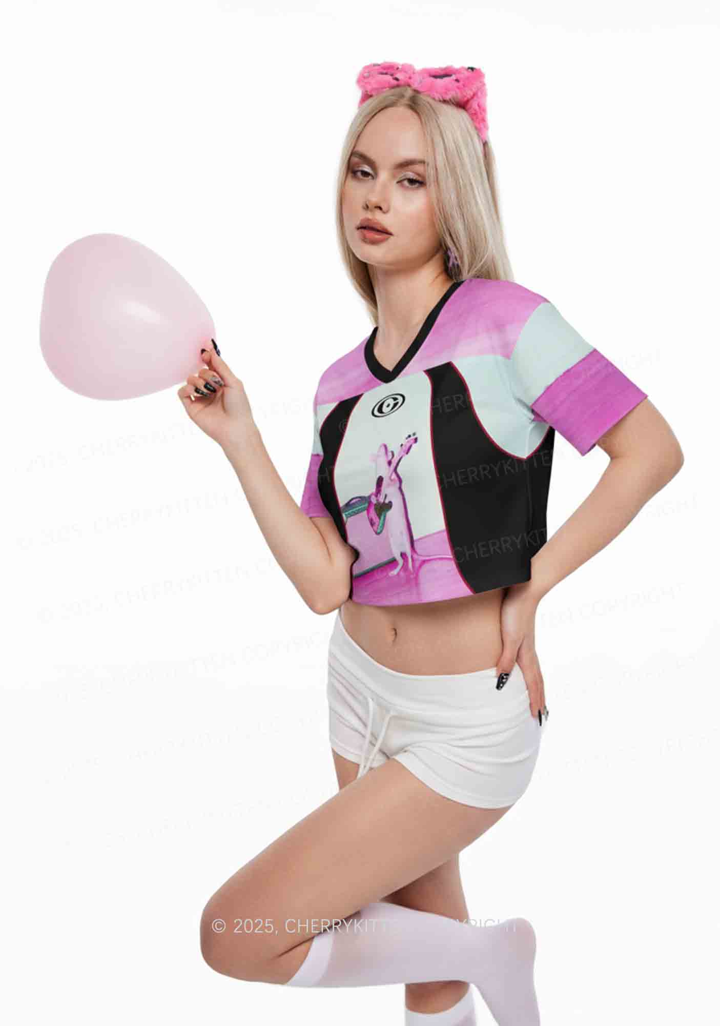 Custom Rat Guitarist Y2K Crop Sport Jersey Shirts Cherrykitten - Image 2