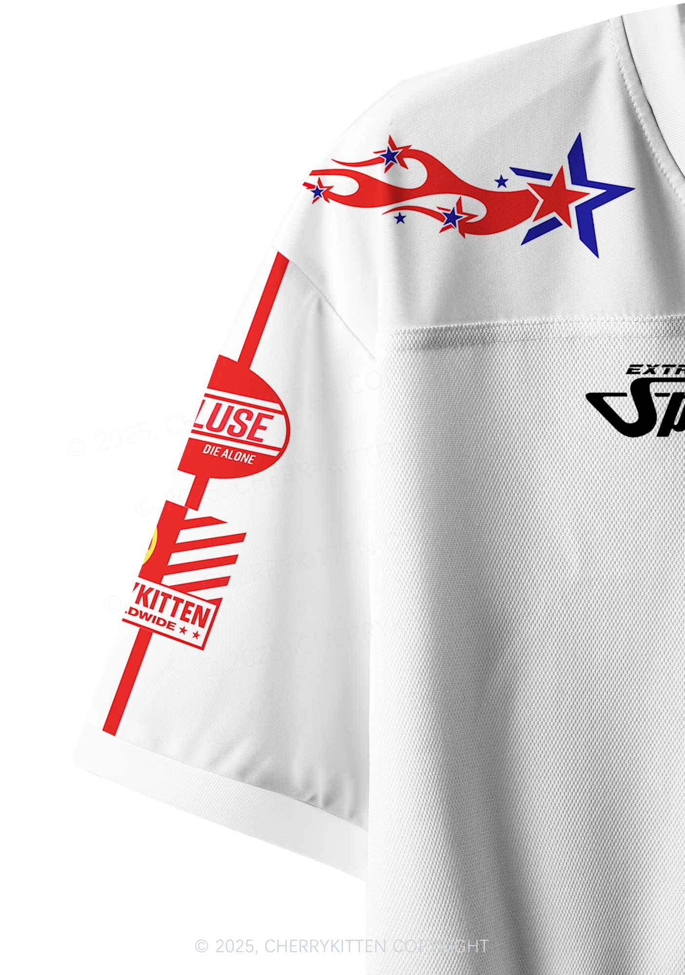 Custom Red Blue Sexsi Y2K Crop Sport Jersey Shirts Cherrykitten - Image 6
