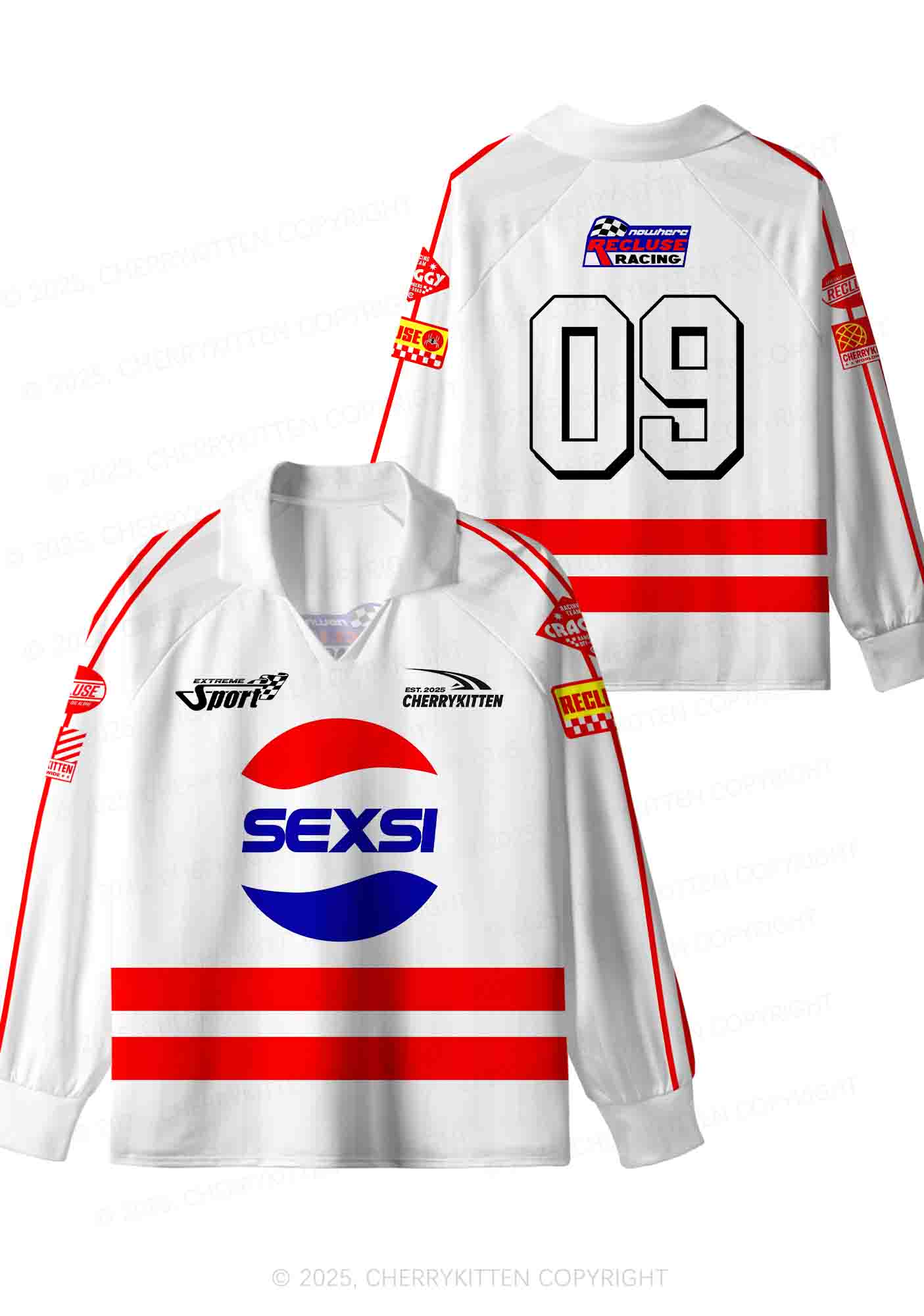 Custom Red Blue Sexsi Y2K Sport Long Sleeve Jersey Shirts Cherrykitten - Image 4