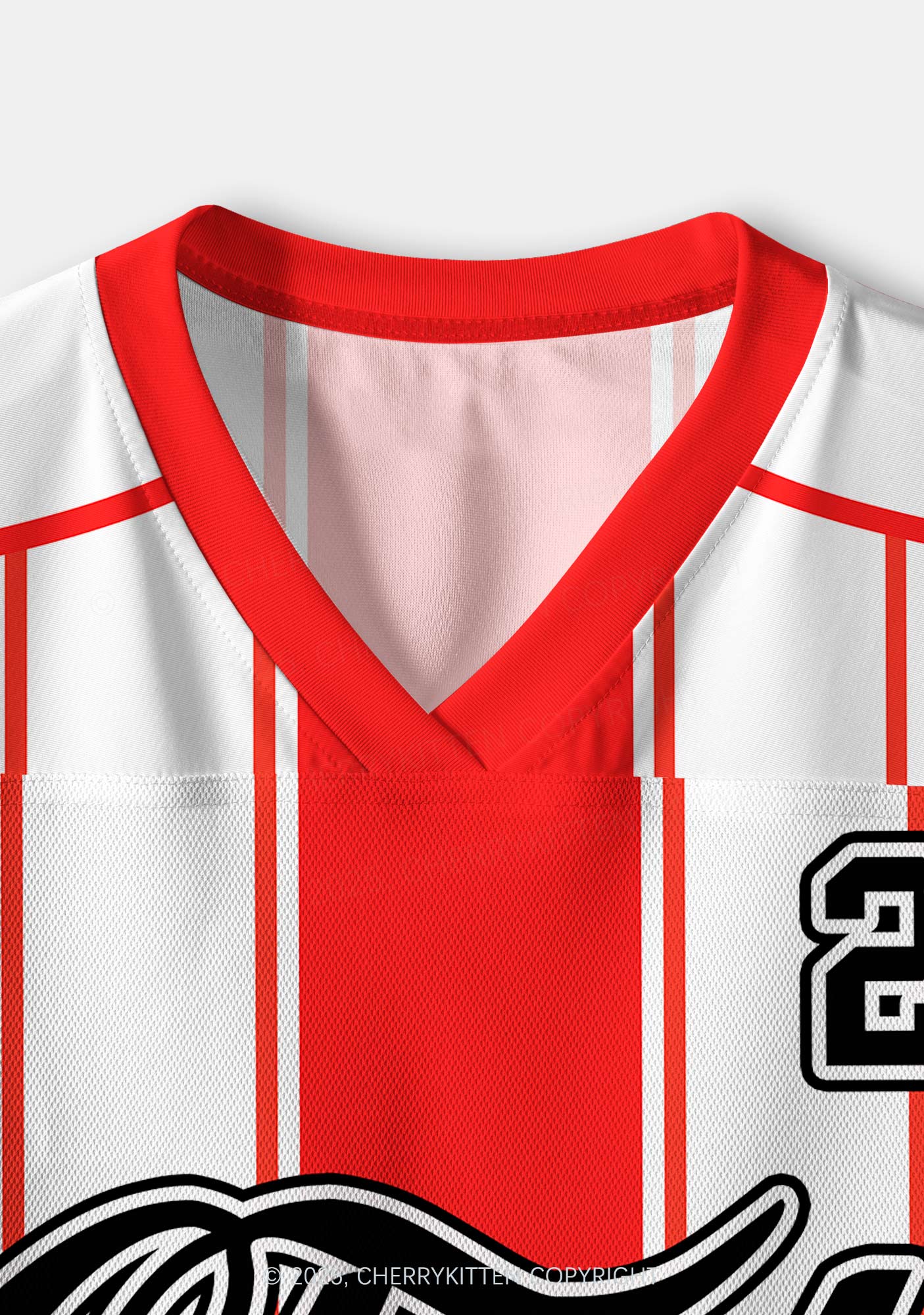 Custom Red Choke Me Y2K Crop Sport Jersey Shirts Cherrykitten - Image 4