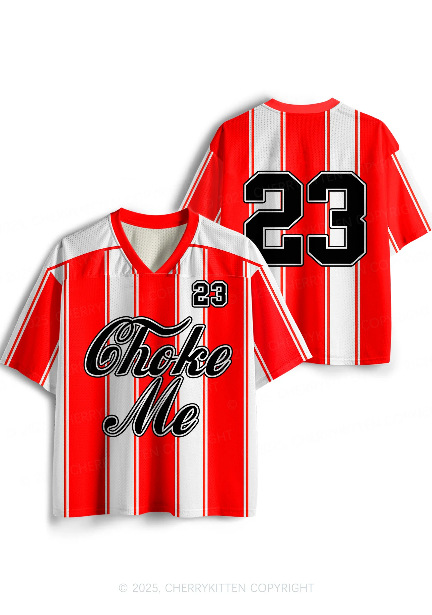Custom Red Choke Me Y2K Sport Jersey Shirts Cherrykitten - Image 3